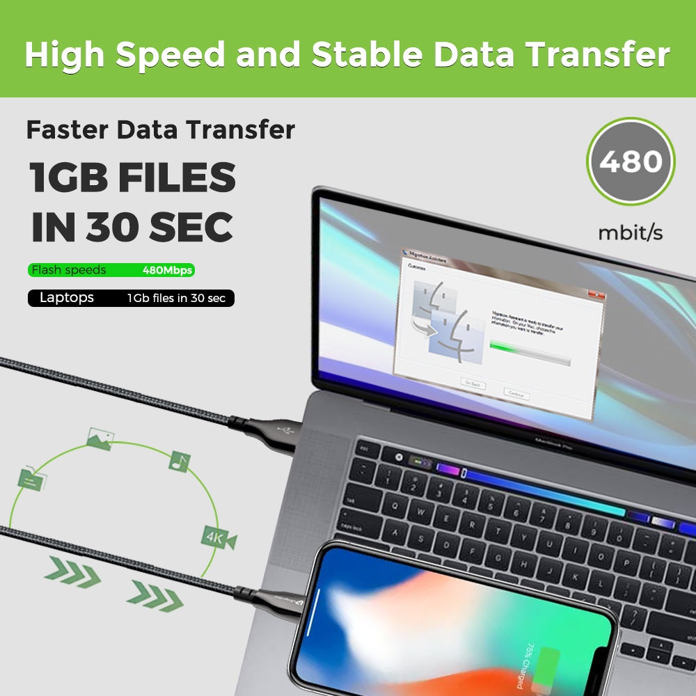 Zync Alloy Fast & Tough USB-A to Lightning Charging Cable UL1064