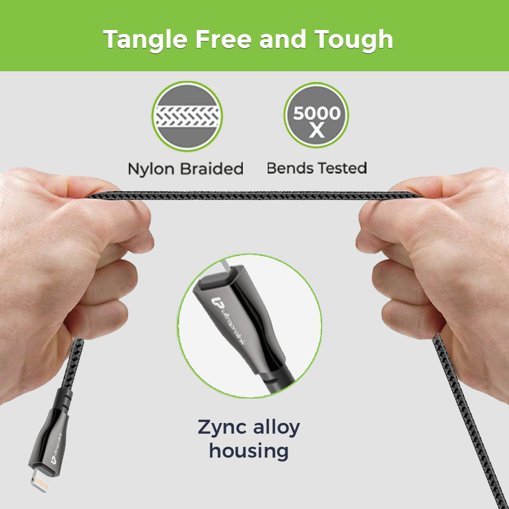 Zync Alloy Fast & Tough USB-A to Lightning Charging Cable UL1064