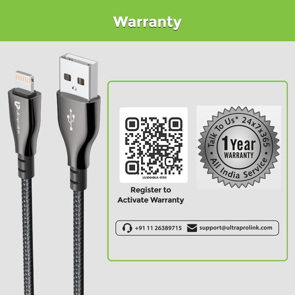 Zync Alloy Fast & Tough USB-A to Lightning Charging Cable UL1064