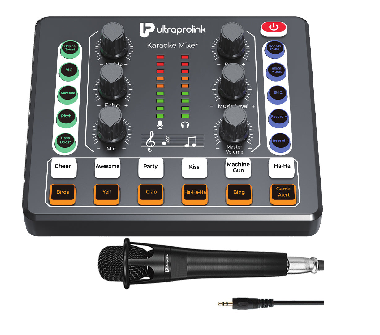 Sing Along Pro Portable Wireless Karaoke & Live Broadcast Mixer with Condenser Mic & Recording UM1002PRO