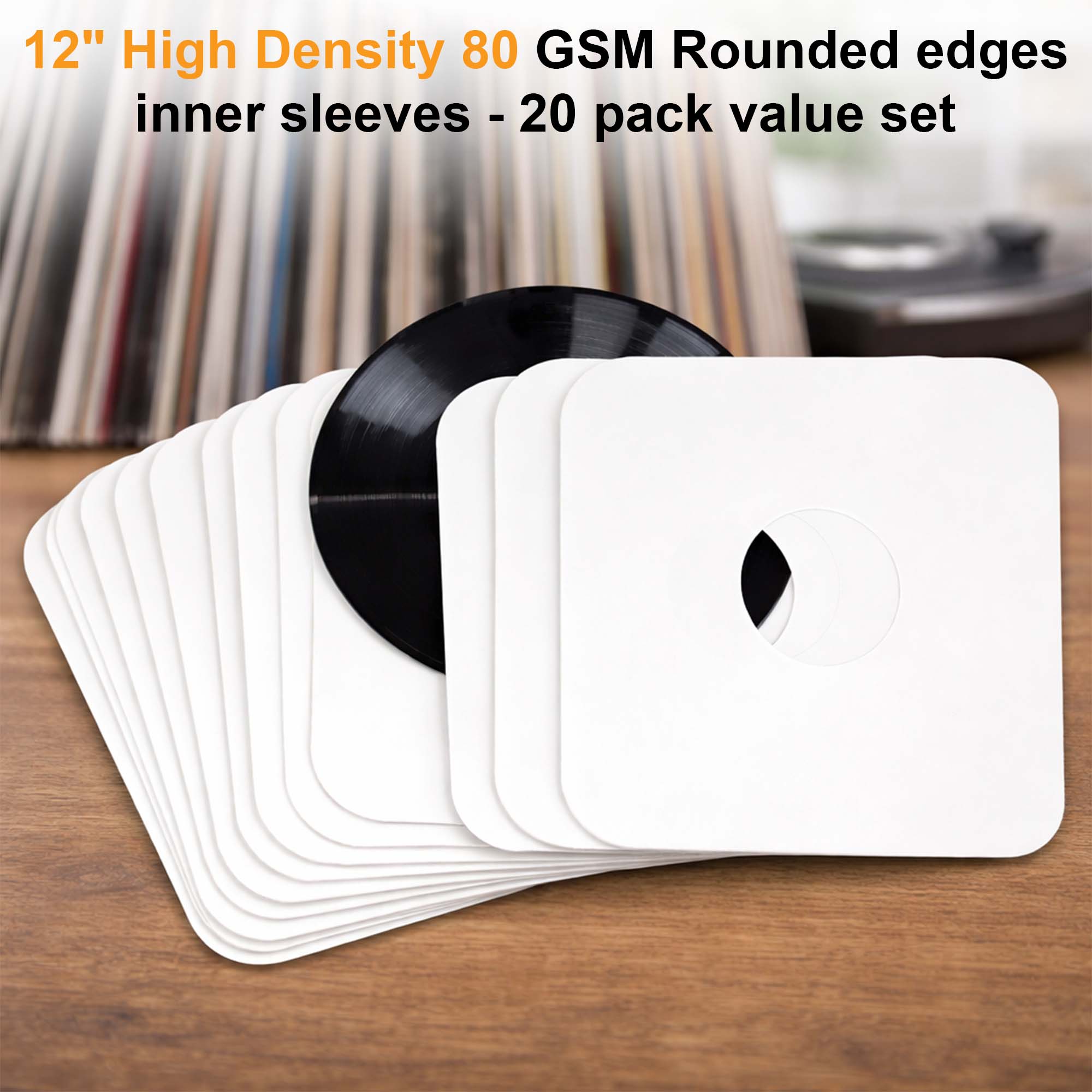 12" Square Record Inner Protective Paper Sleeves 20 pcs GK1264