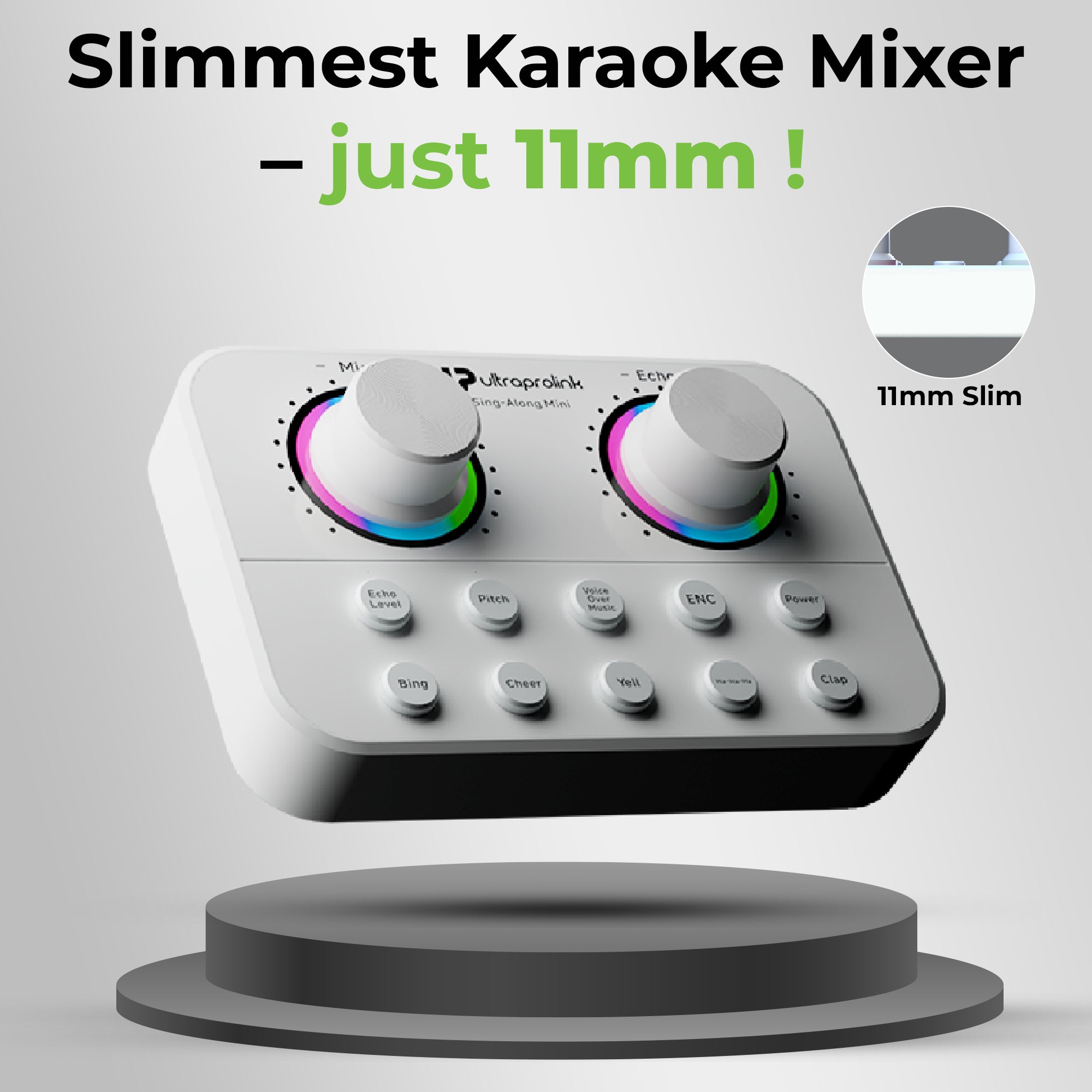 Sing-Along Mini Wireless Karaoke & Live Broadcast Mixer with Condenser Mic UM1002M