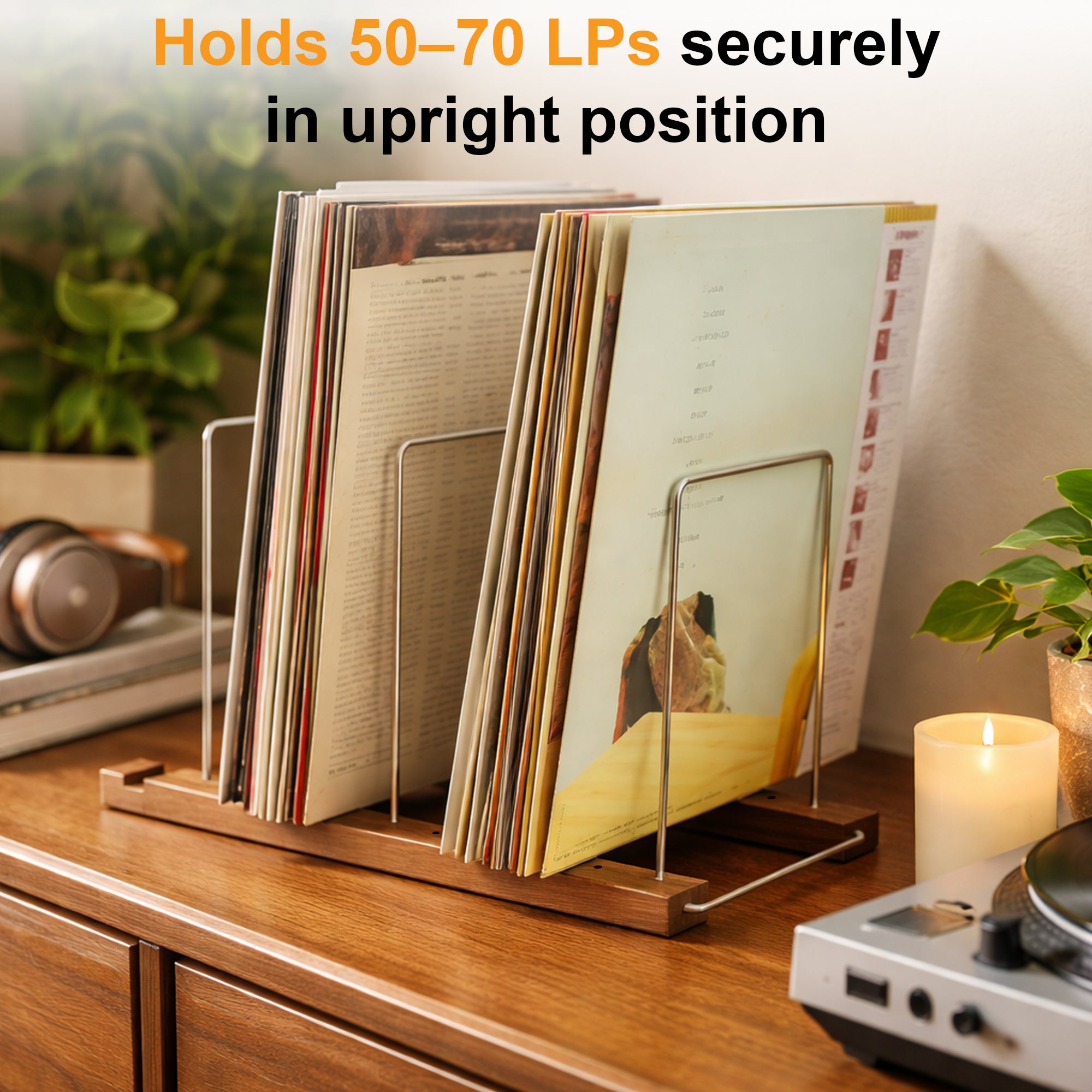 12'' Vinyl Record Display Stand (Holds 50-70 LPs) GK1251BWN