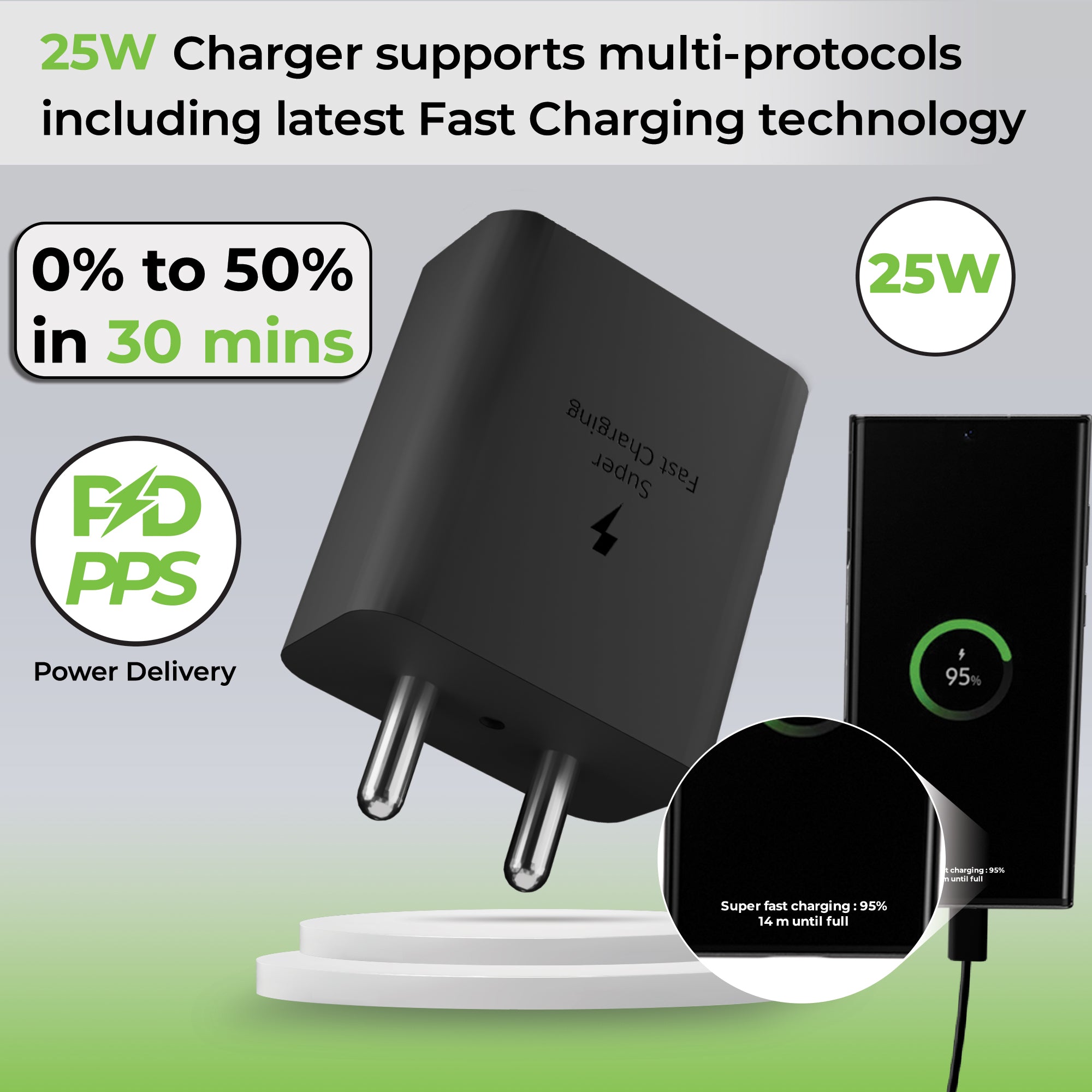 Boost 25 | Super Fast Charger with Power Delivery | UM1347BLK