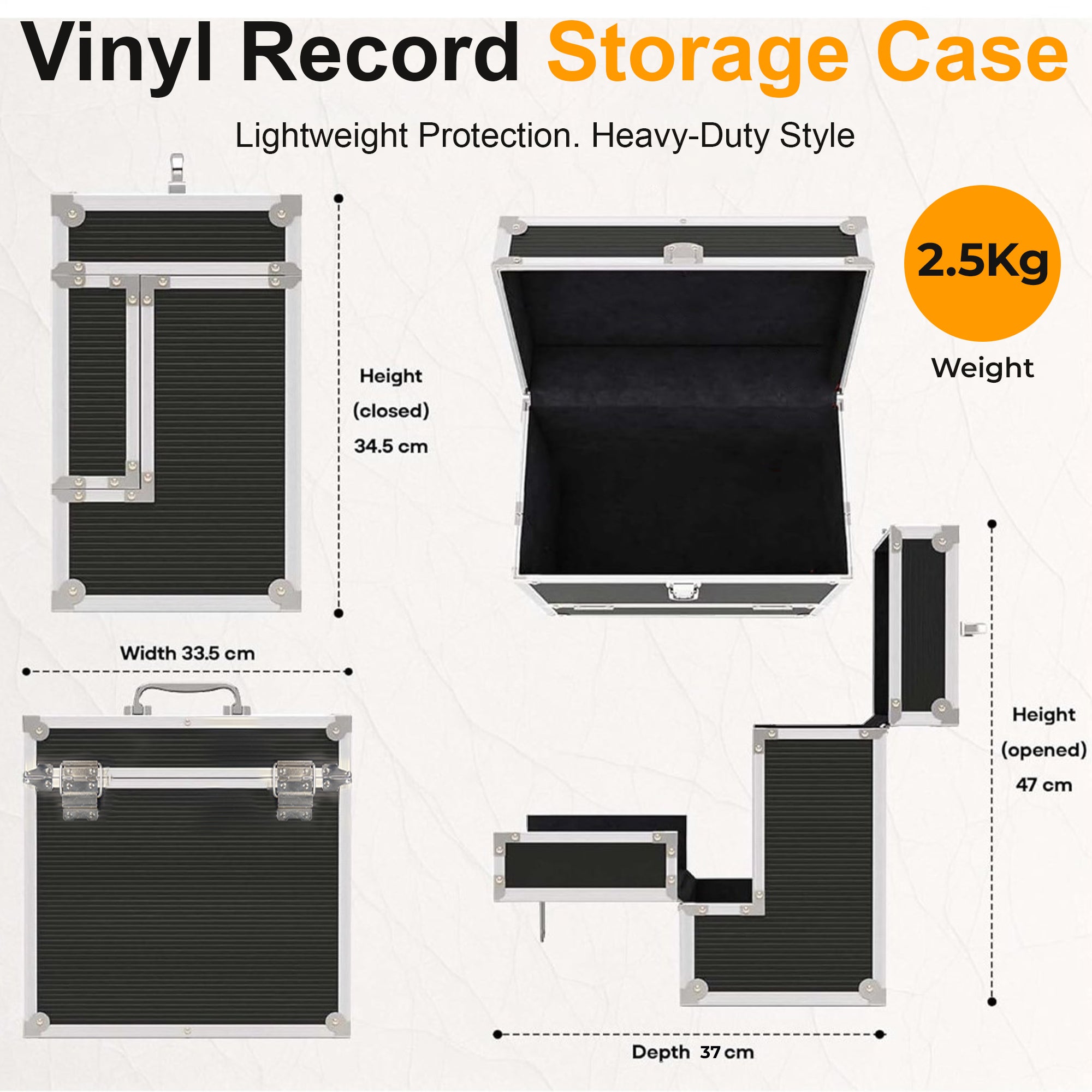 UltraProlink GramoKraft 12” Vinyl Record Storage Box (40 LPs) GK1254BLK