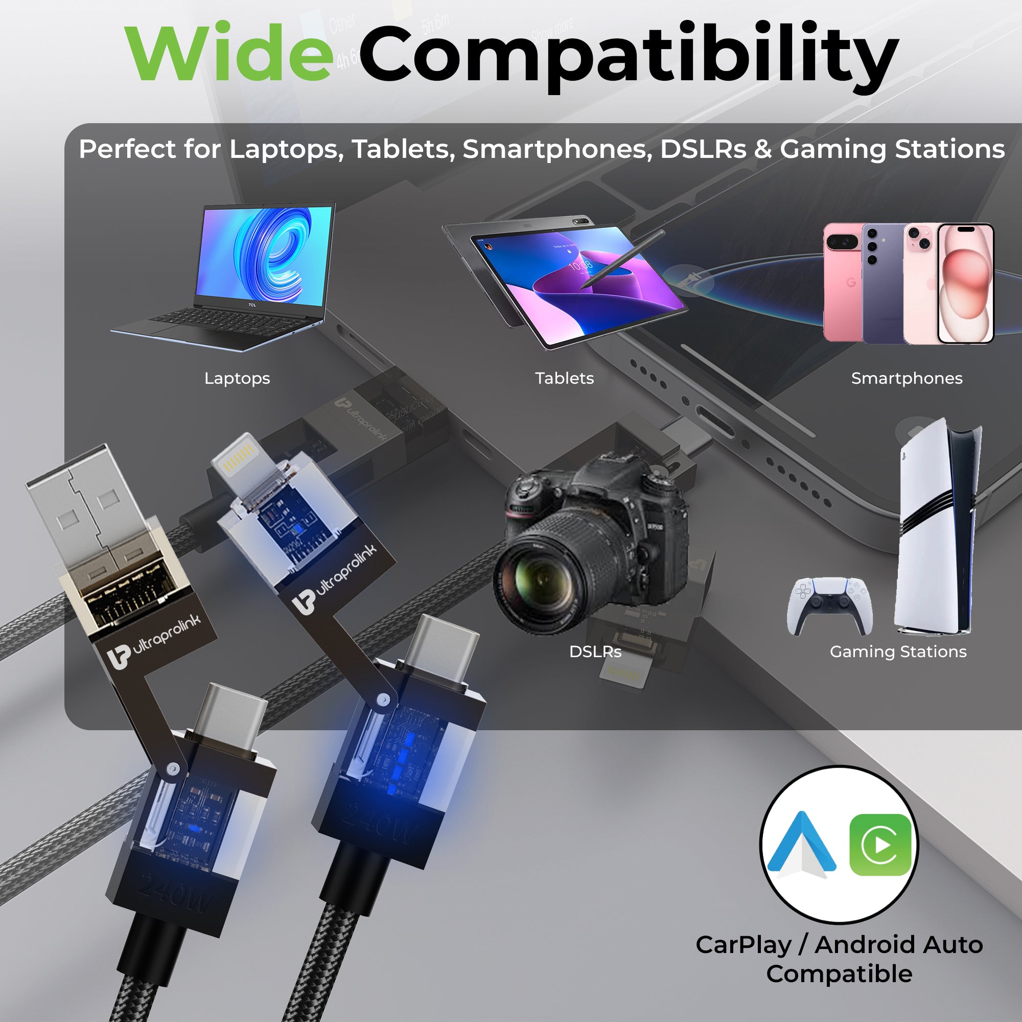 QuadLink 240 | 4-in-1 Ultra-Fast Sync & Charge Cable | UL1237BLK-0150