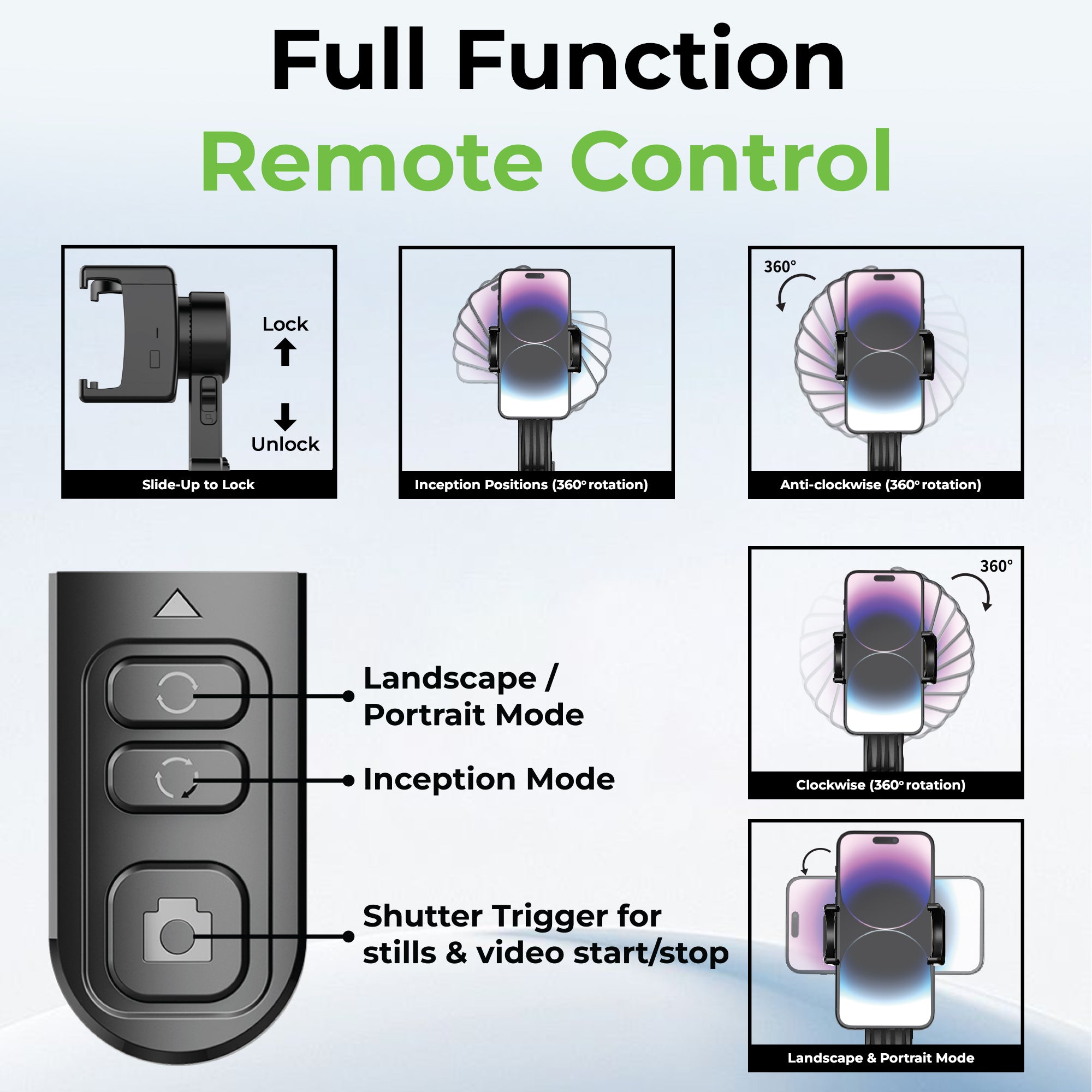 Snap-Z Pro | 3 in 1 Gimbal-Selfie Stick & Extendible Quadripod | UM1268