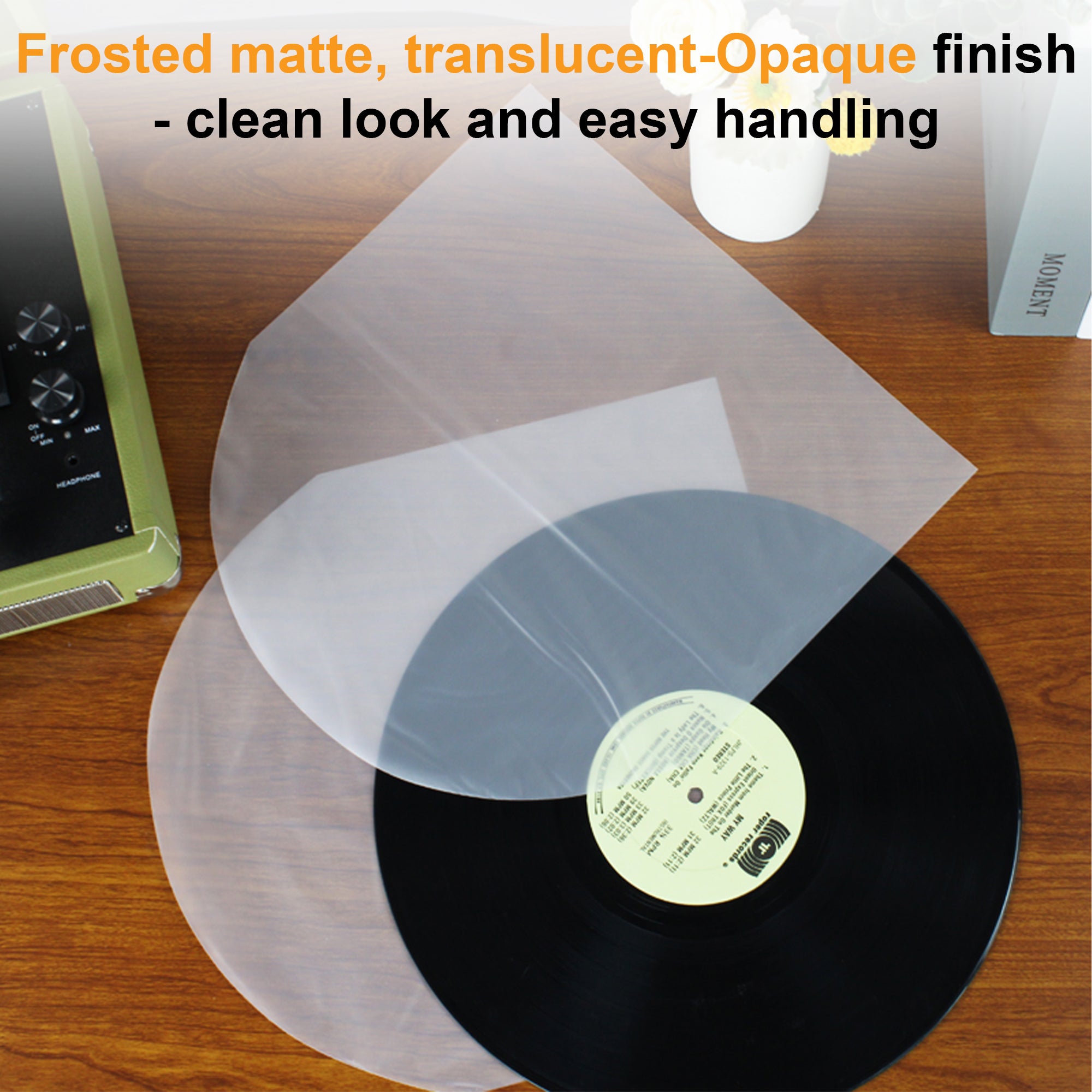 12" Record Inner Protective HDPE U-Shape Sleeves - 50 pcs GK1263