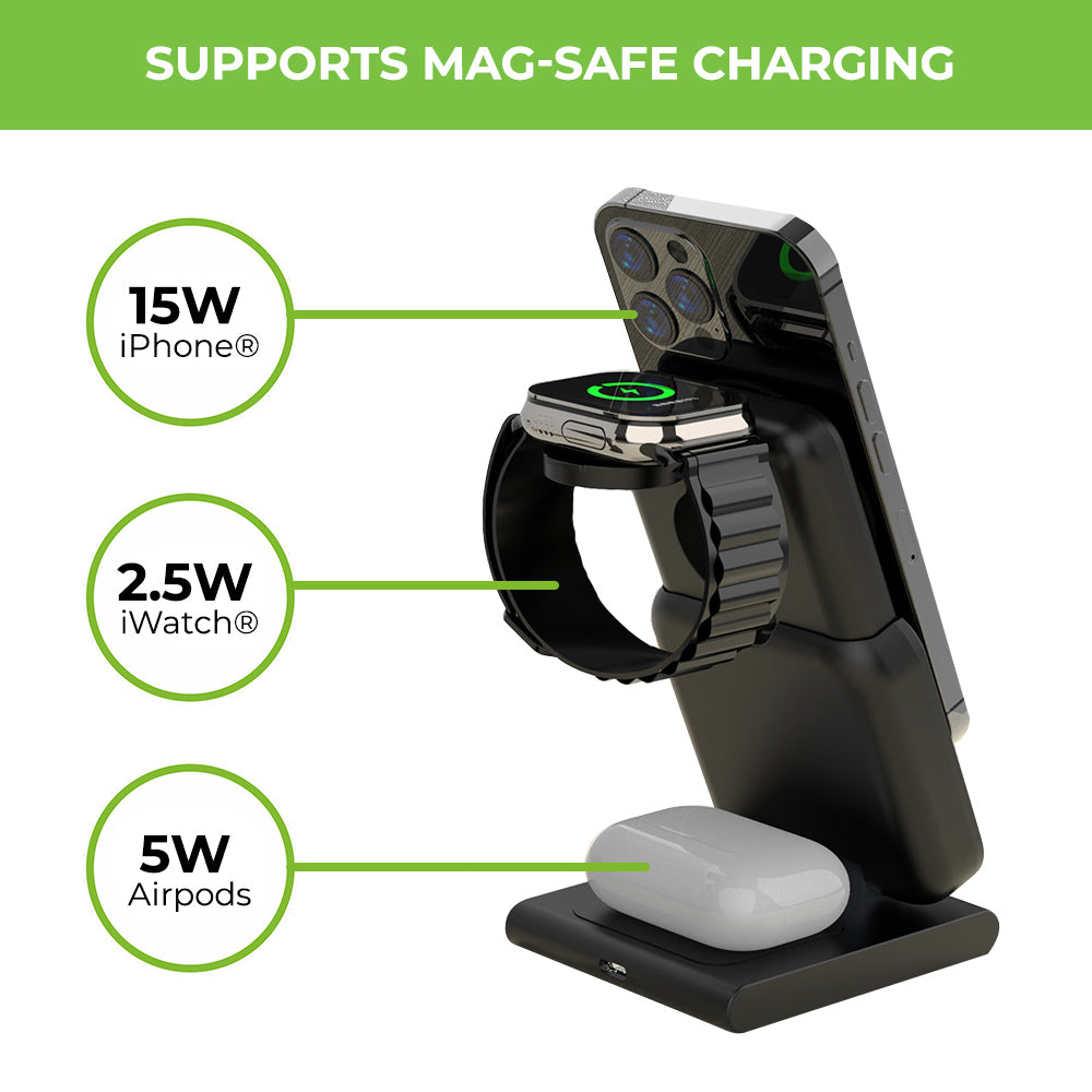 3-in-1 Vylis GO Wireless Dock with Detachable Mag-Safe Power Bank UM1006GO