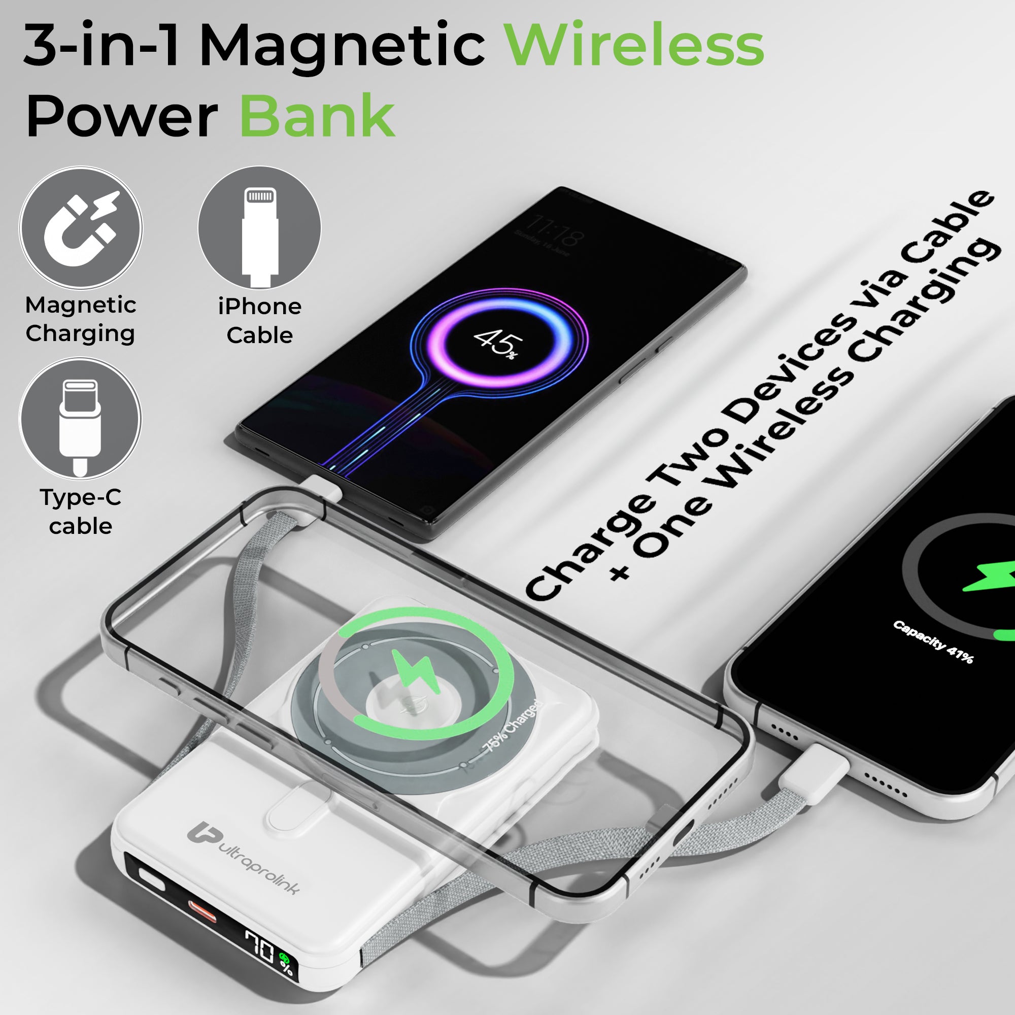 Juice-Up Mag 5 3-in-1 Wireless Magnetic Power Bank (10,000mAh) UM1126