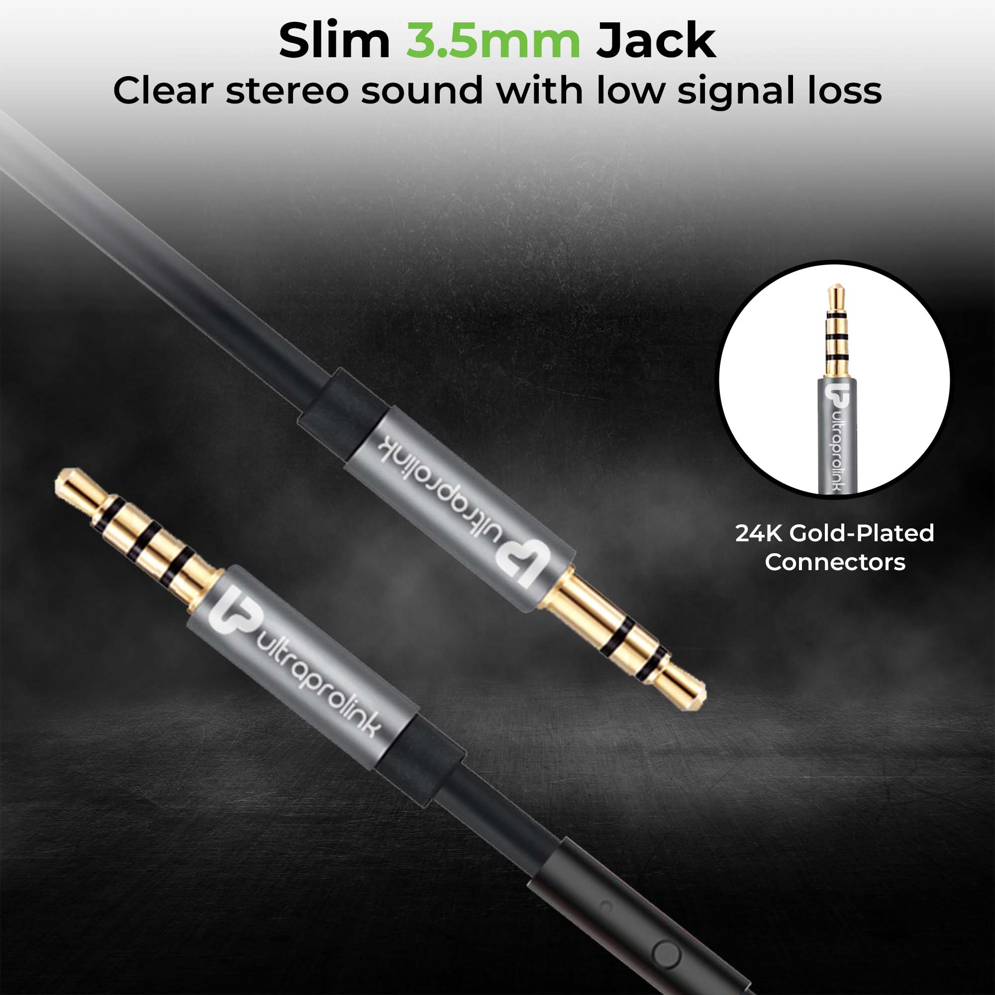 AudioOX - 3.5mm Cable with Mic UL108BLK-0150