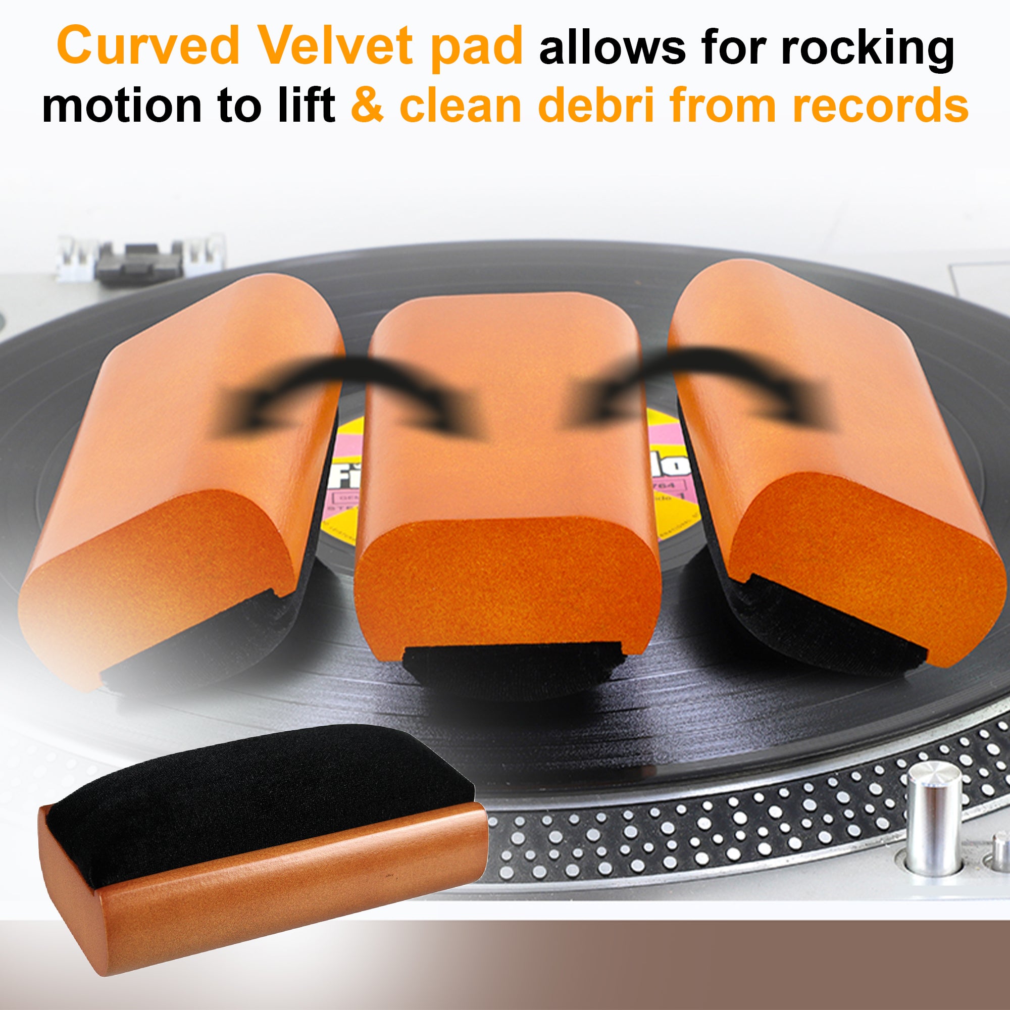 Vinyl Records Care Kit - Vevet brush with wooden handle, 50ml cleaning solution, stylus brushes & carry pouch GK1250