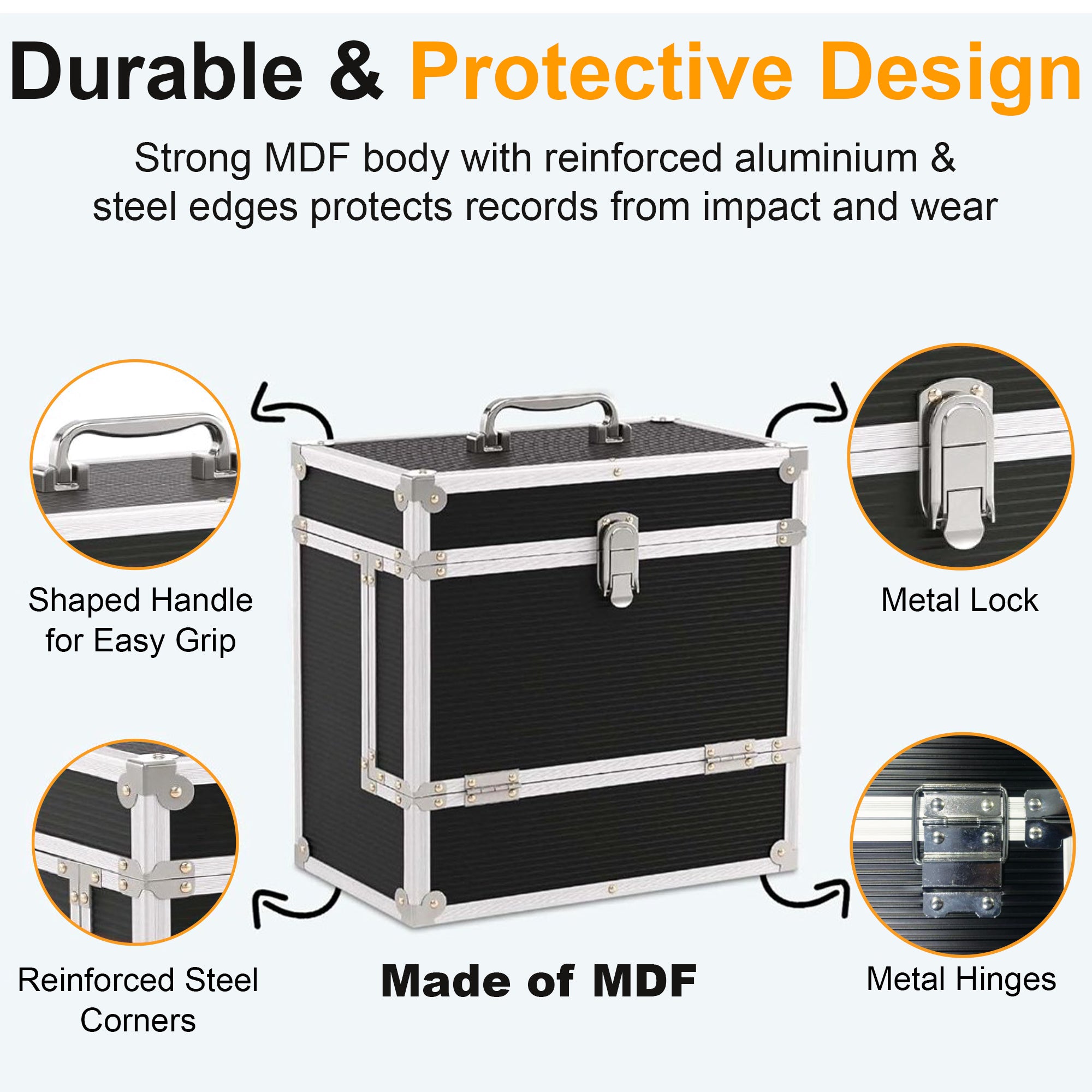 UltraProlink GramoKraft 12” Vinyl Record Storage Box (40 LPs) GK1254BLK