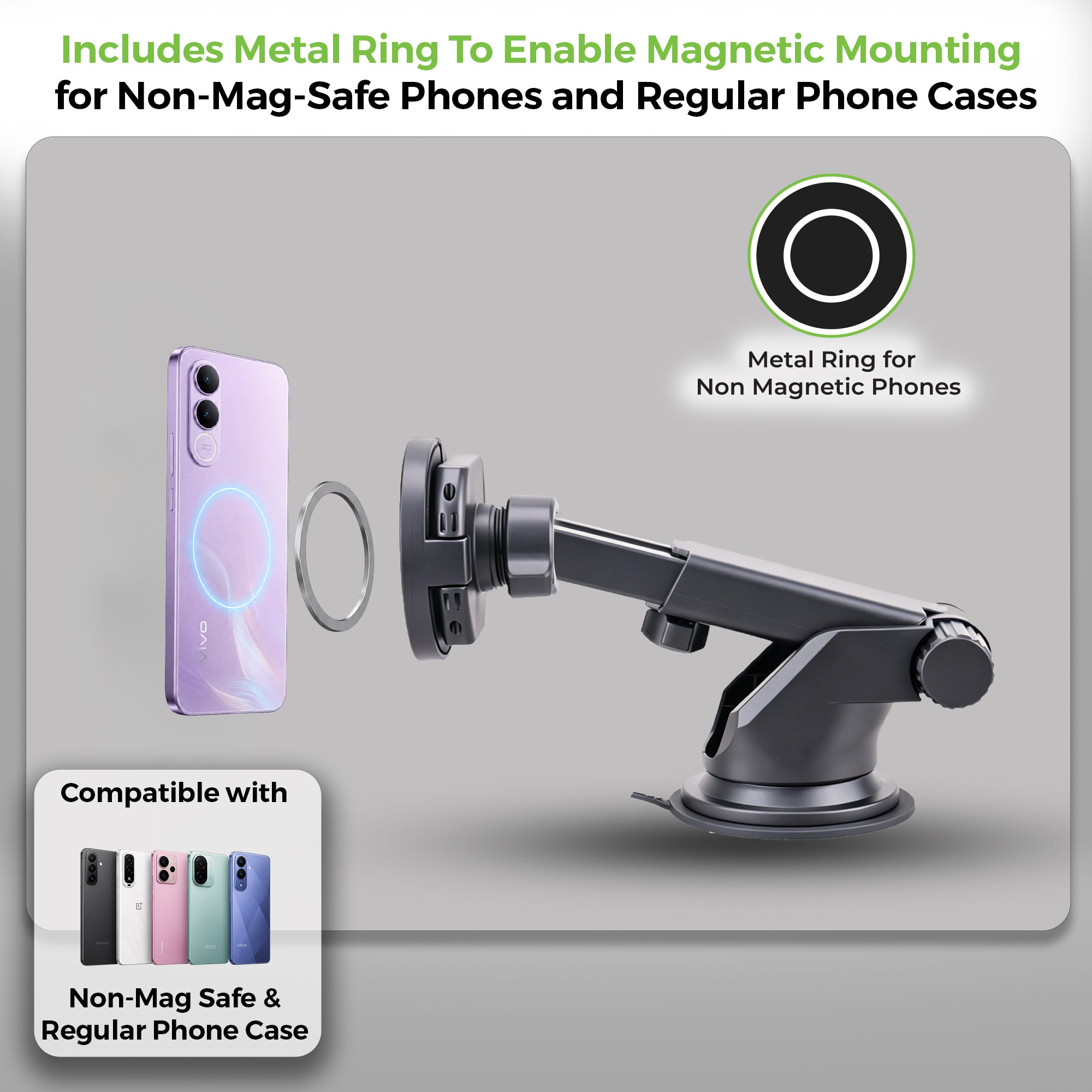 DriveSafe Smart | 2-in-1 MagSafe & Clamp Car Phone Holder | UM1278