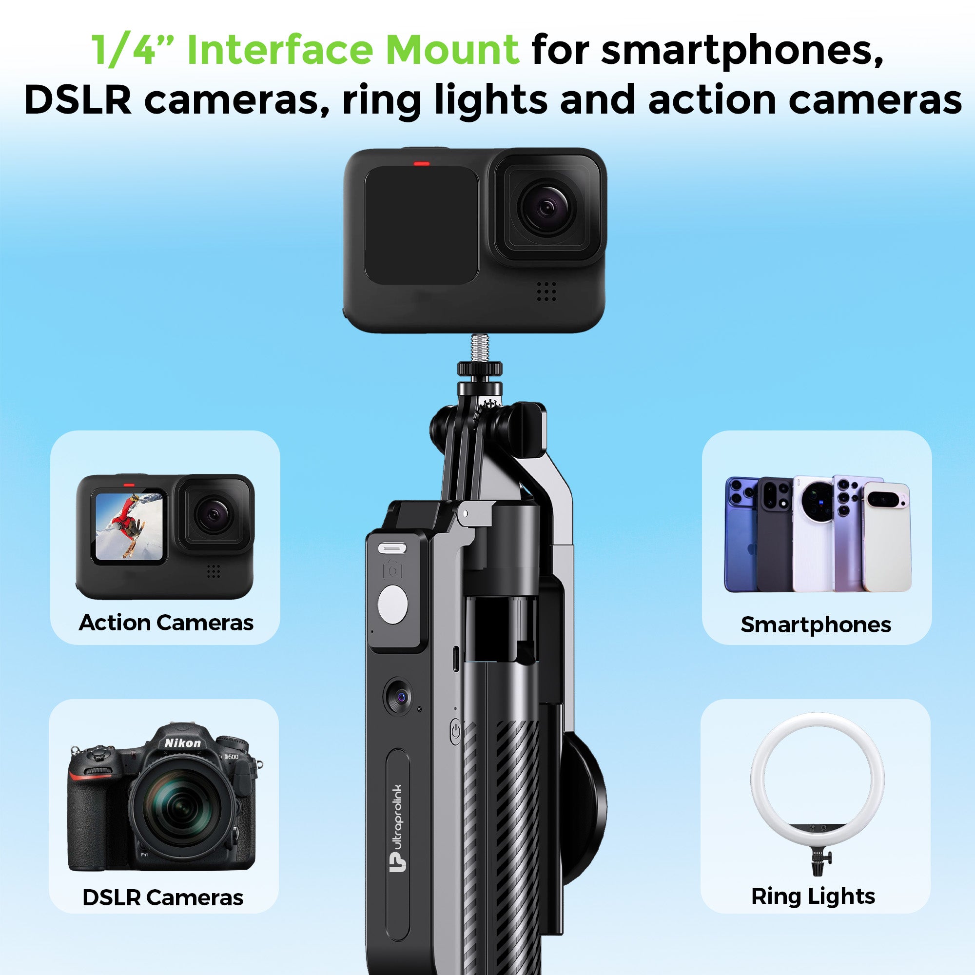 Snap-Z Aura | AI Face Tracking Tripod 180cm with 360 degree Rotation | UM1279
