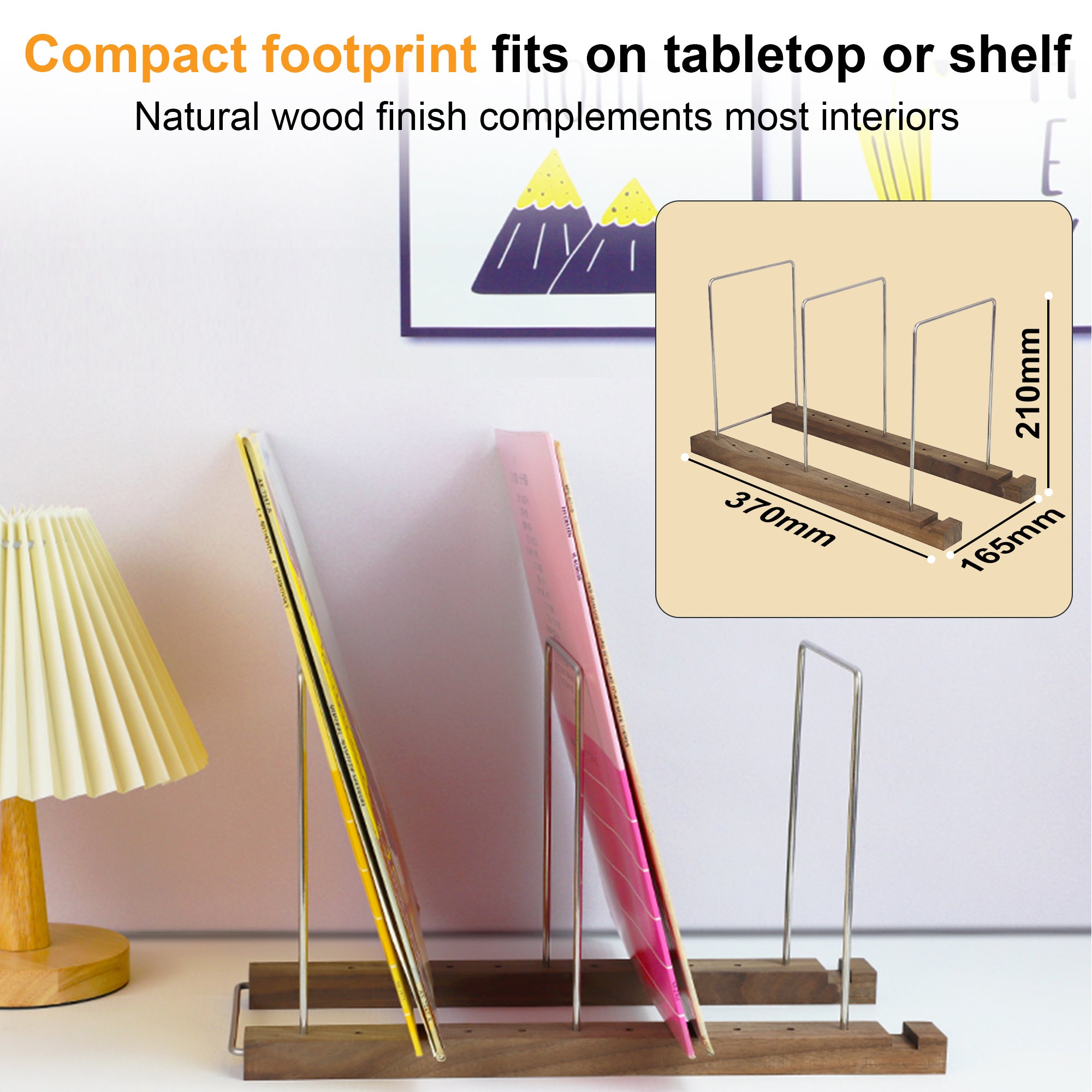 12'' Vinyl Record Display Stand (Holds 50-70 LPs) GK1251BWN