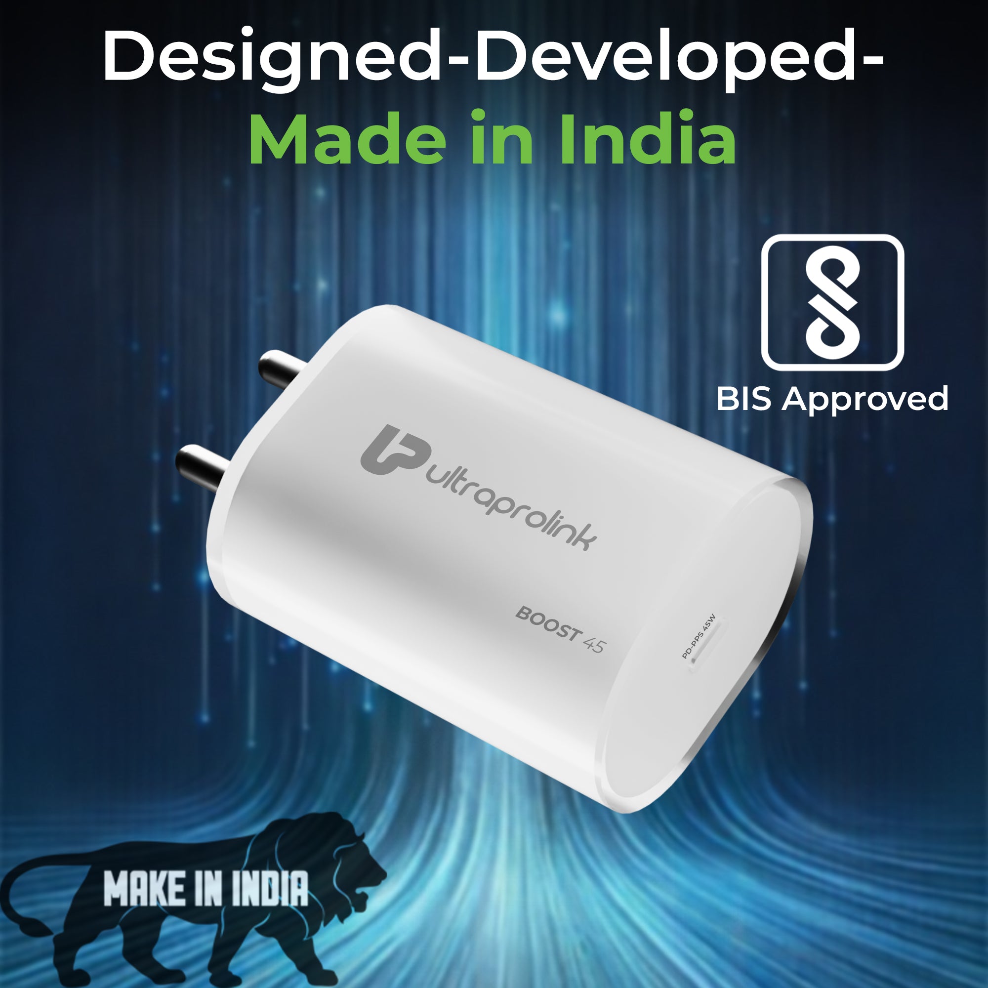 Boost 45 | Super Fast Travel Charger with Type C-C Cable | UM1133