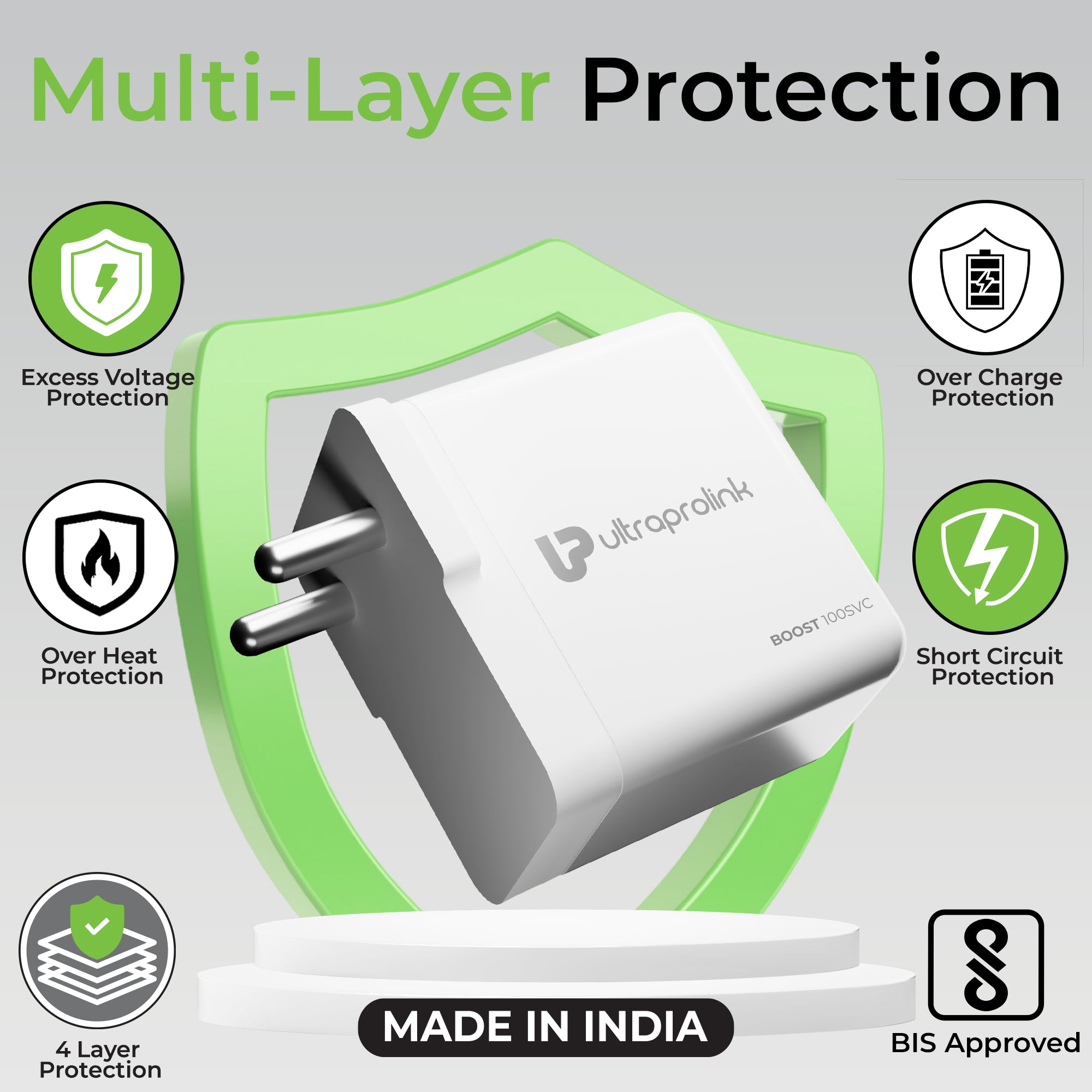 Boost 100SVC | Multi Protocol Fast Travel Charger with 1m Cable | UM1346C