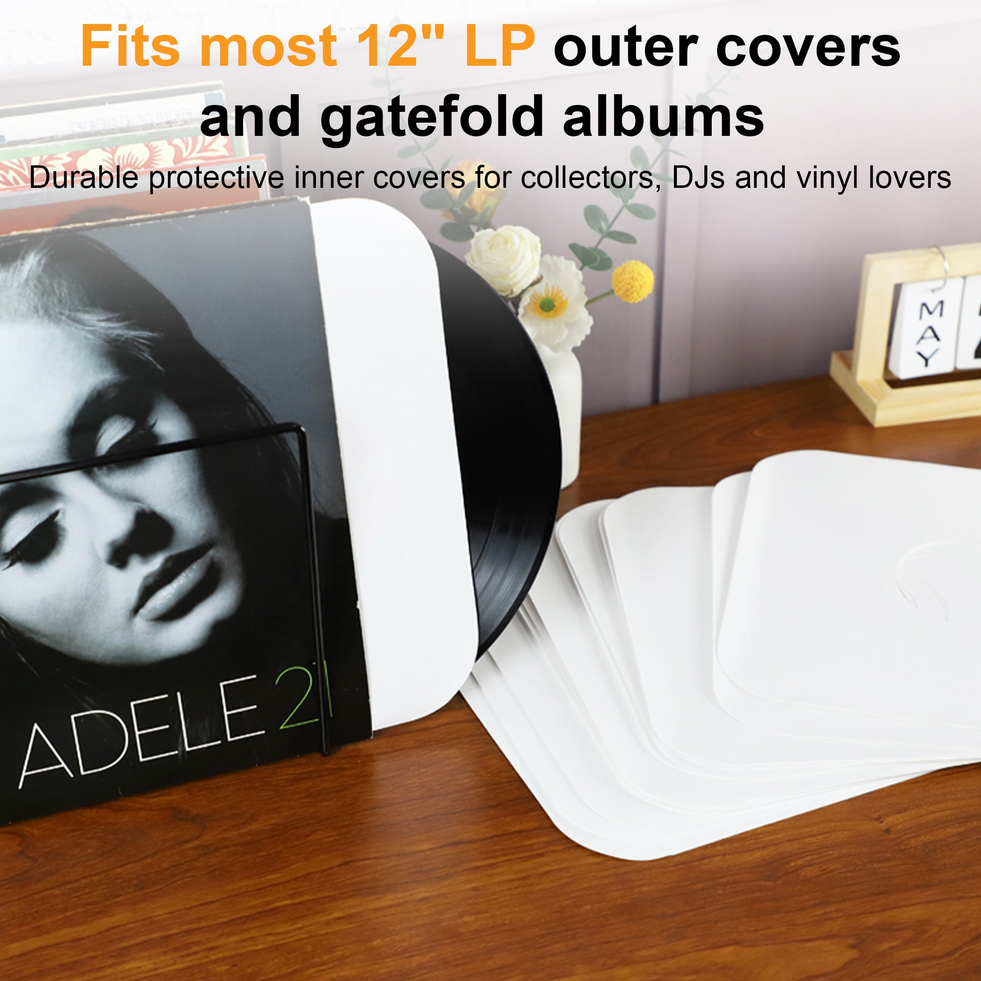 Anti-dust paper sleeves for 12" vinyl records inner protection