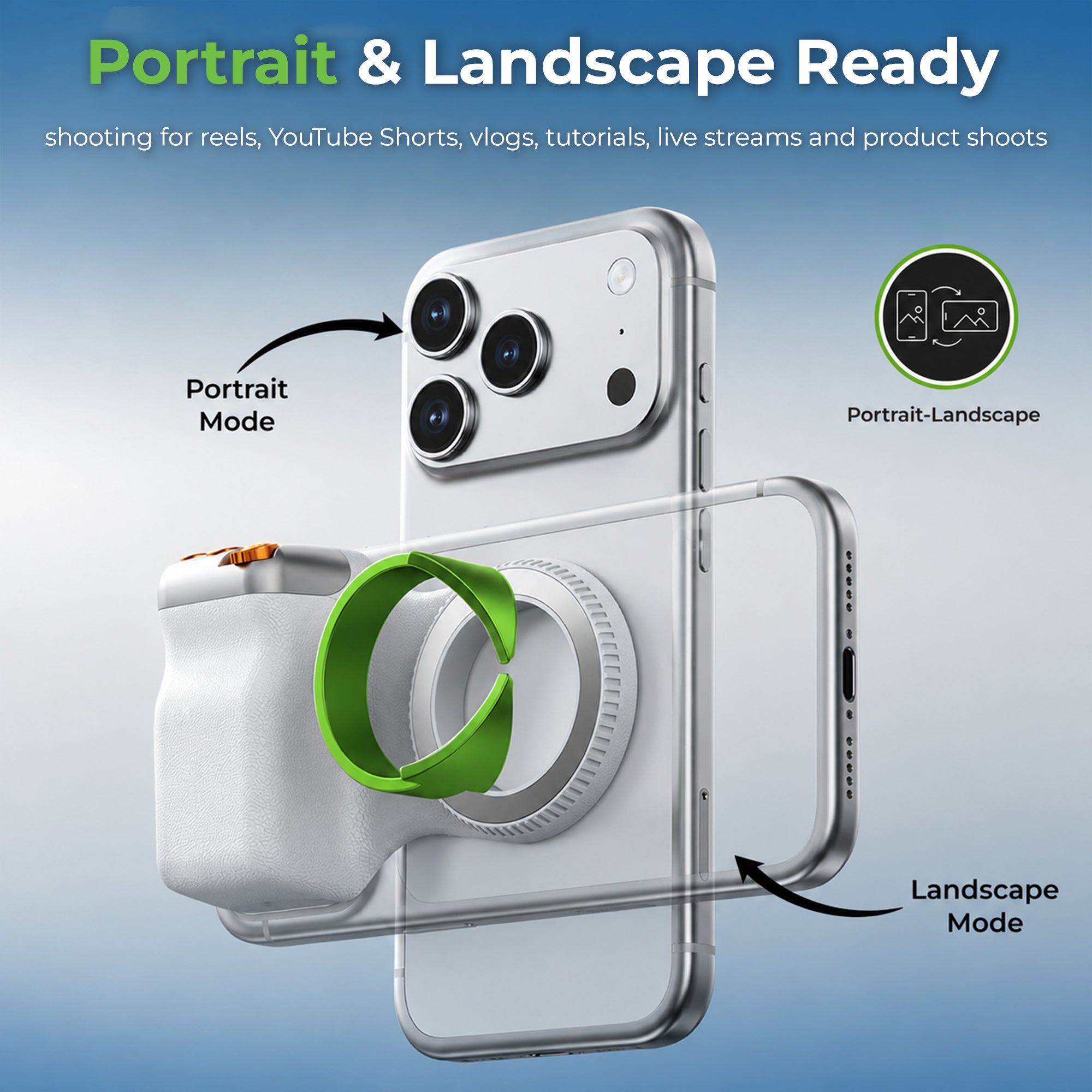 Snap-Z Grip | Magnetic Phone Camera Grip with Detachable Bluetooth Shutter & zoom control | UM1273
