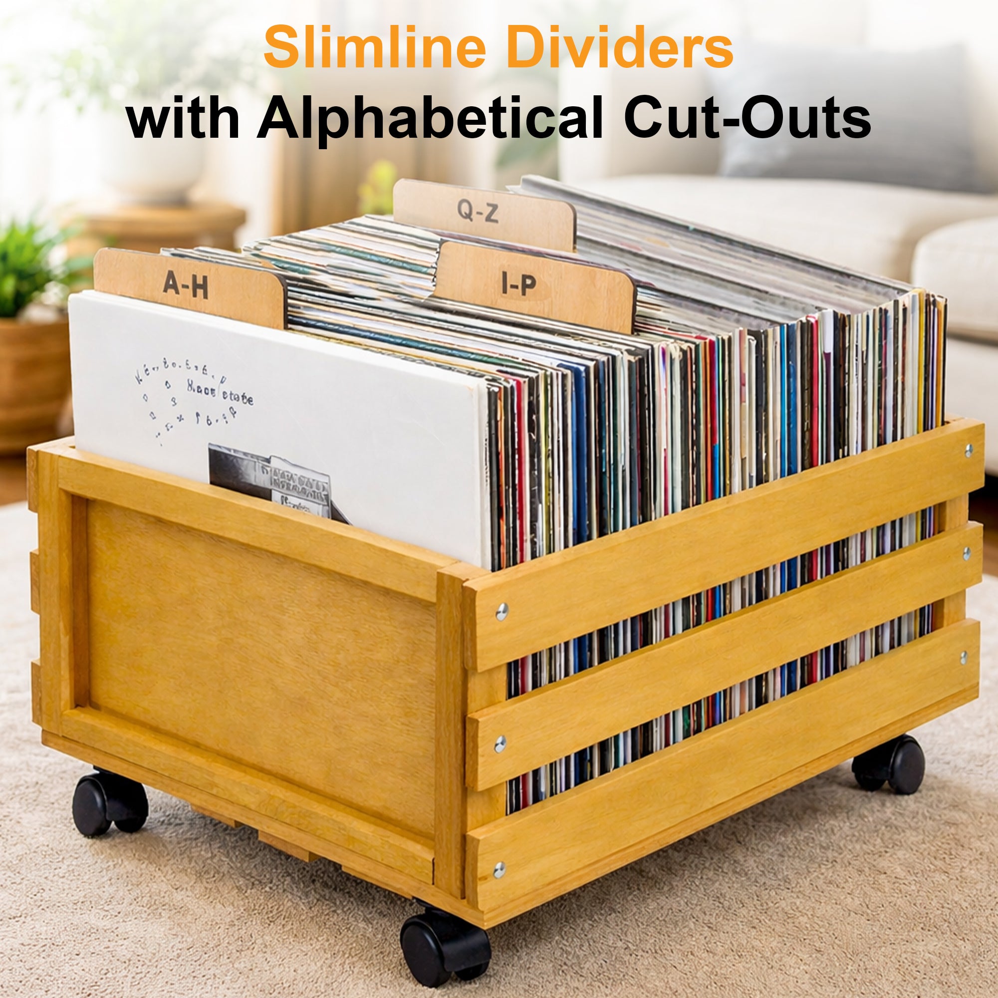 Wooden alphabet record separators for LP storage GK1255
