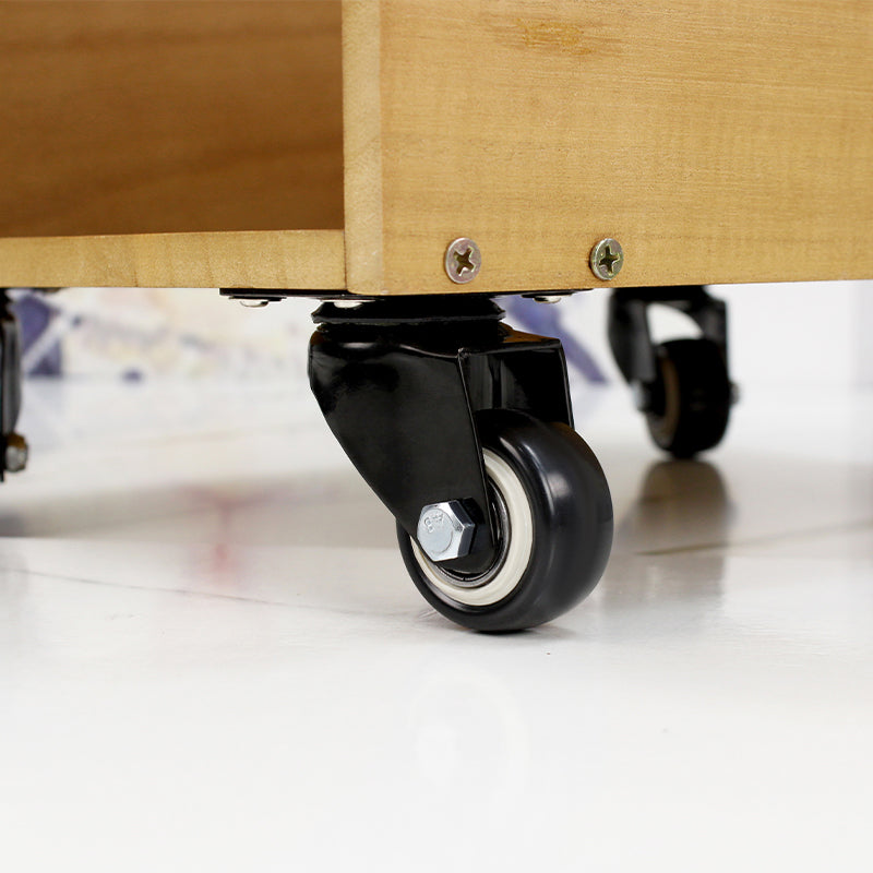 Wooden 12″ LP Vinyl Record Storage Crate on Wheels GK1260CDR