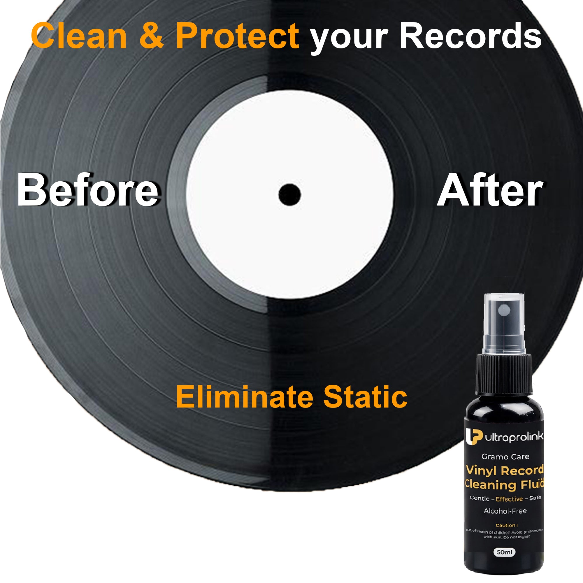 Vinyl Records Care Kit - Vevet brush with wooden handle, 50ml cleaning solution, stylus brushes & carry pouch GK1250