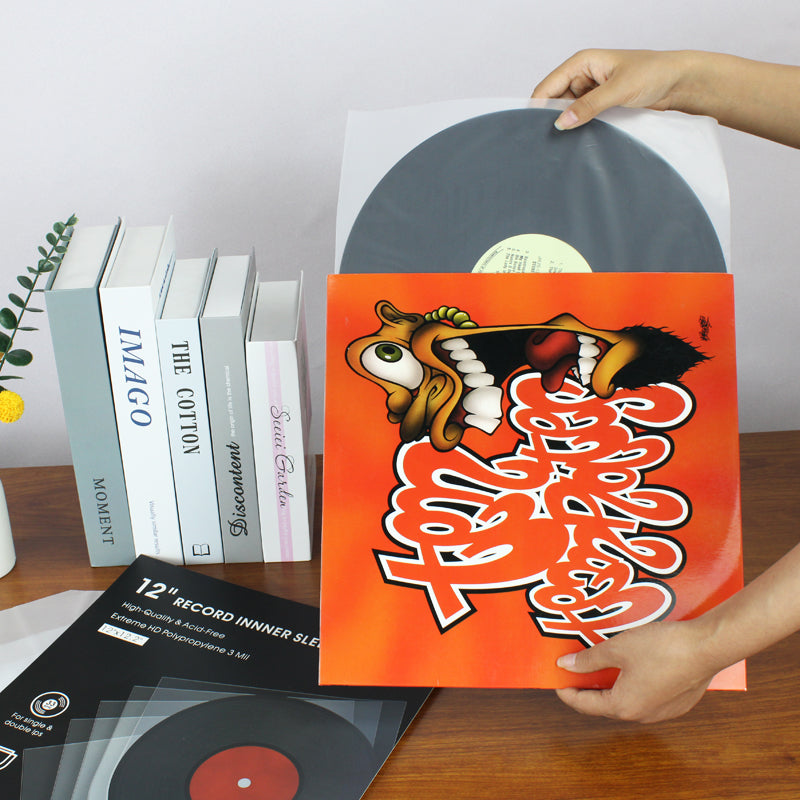 12" Record Inner Protective HDPE U-Shape Sleeves - 50 pcs GK1263