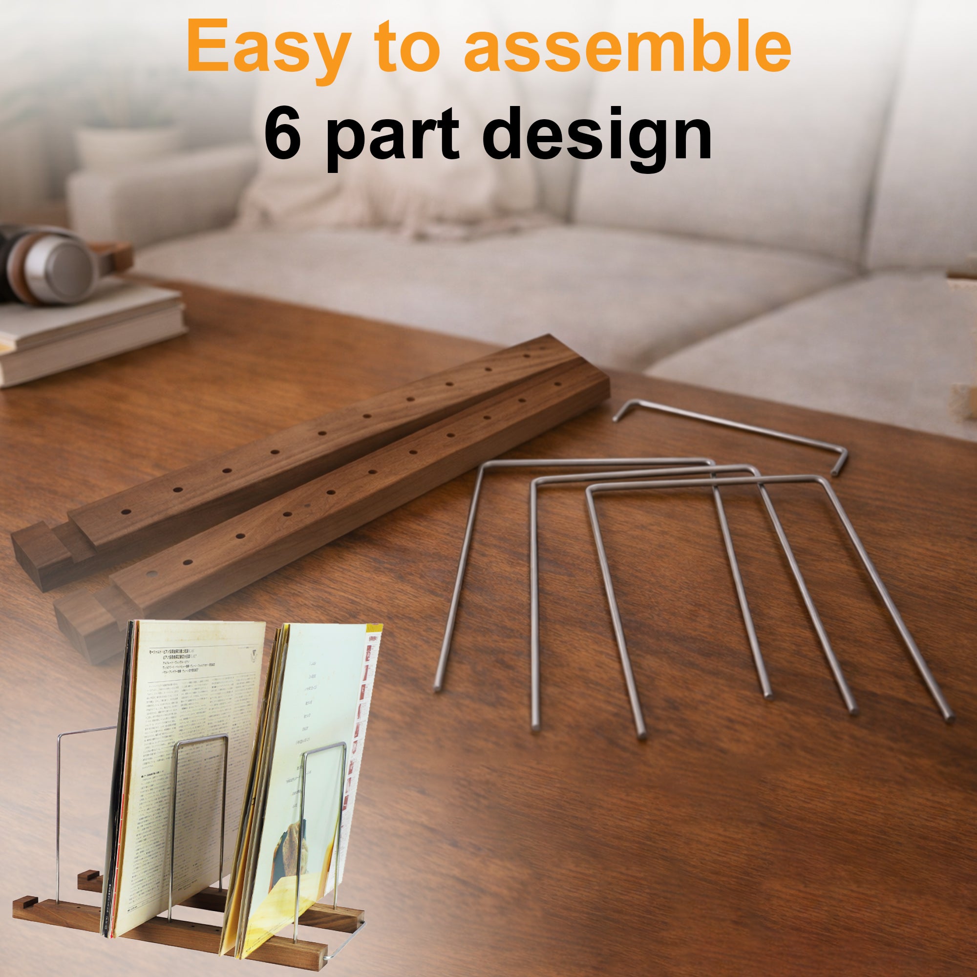 12'' Vinyl Record Display Stand (Holds 50-70 LPs) GK1251BWN