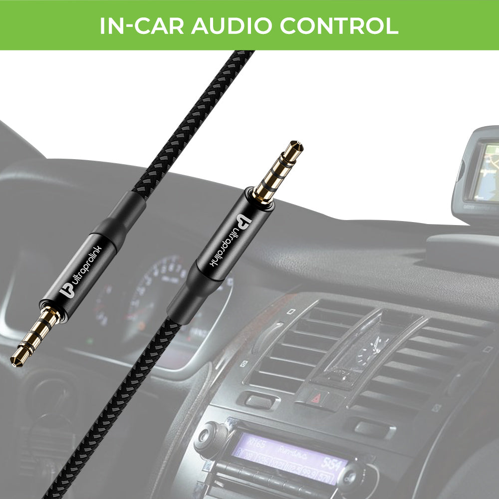 AudioOX 3.5mm–3.5mm Nylon Braided Audio Cable 1.5m UL107BRBLK-0150