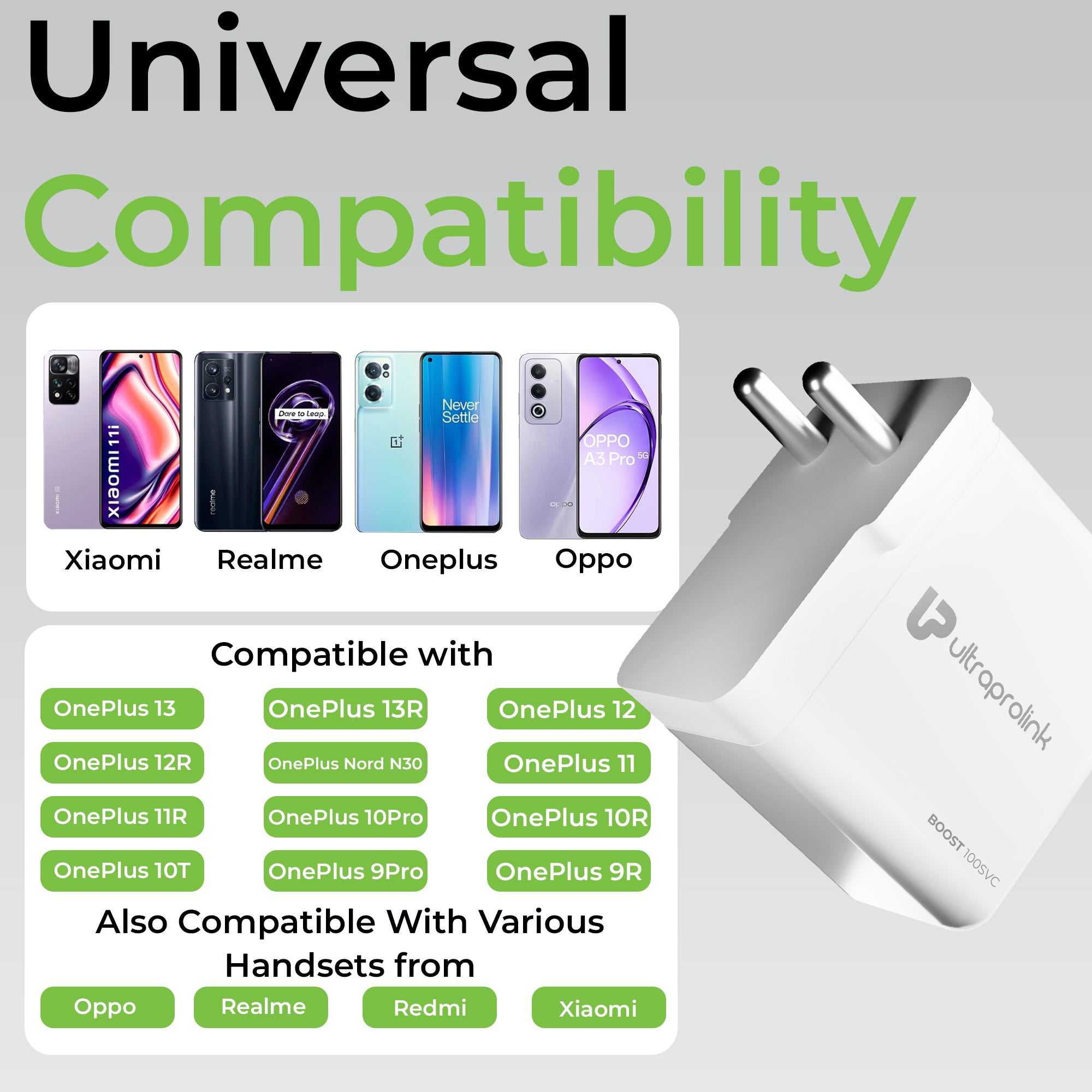 Boost 100SVC | Multi Protocol Fast Travel Charger with 1m Cable | UM1346C