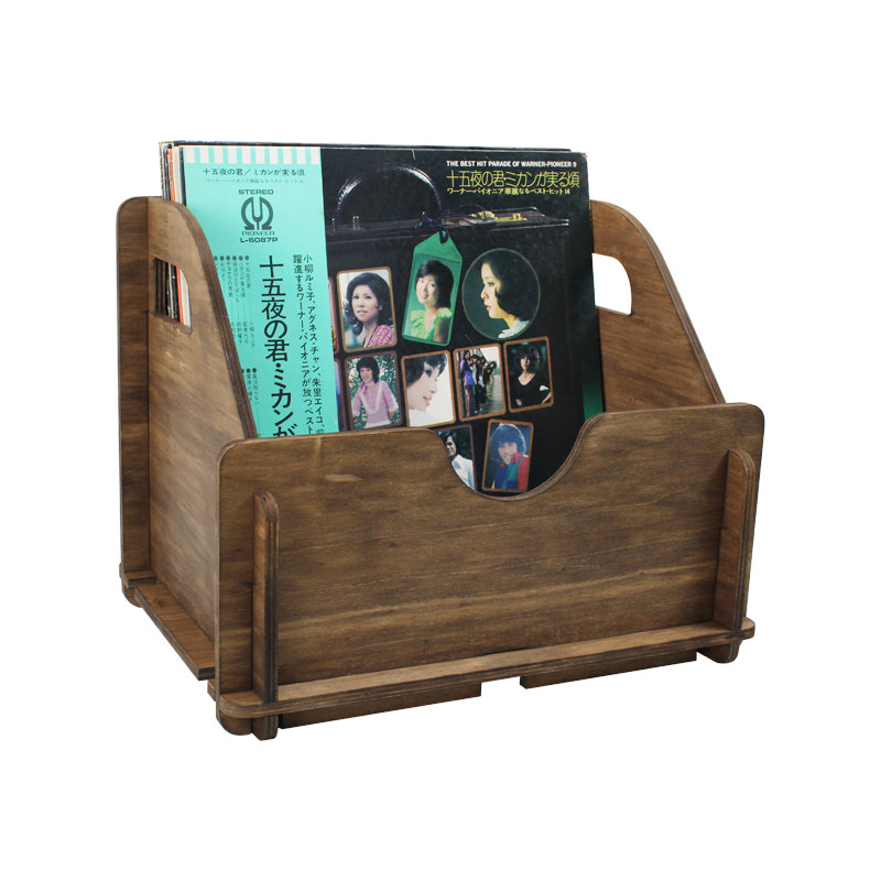 Self-Assemble Wooden Record Storage Case ( Holds 50-60 LPs) GK1258BWN
