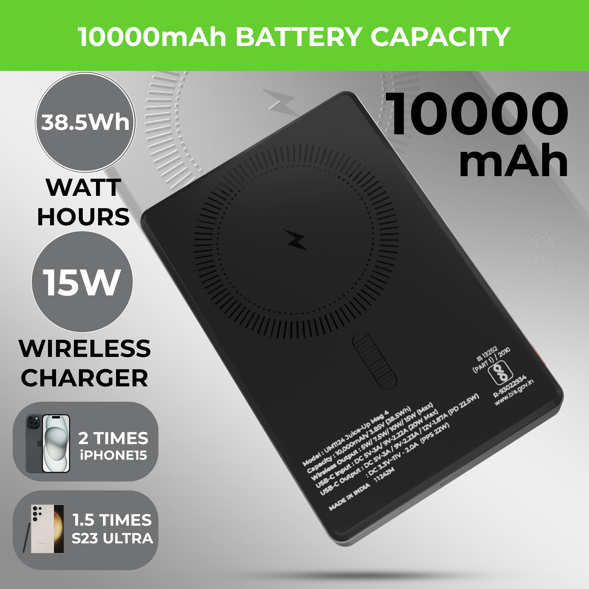 Juice-Up Mag 4 Wireless Magnetic Power Bank (10,000mAh) UM1124