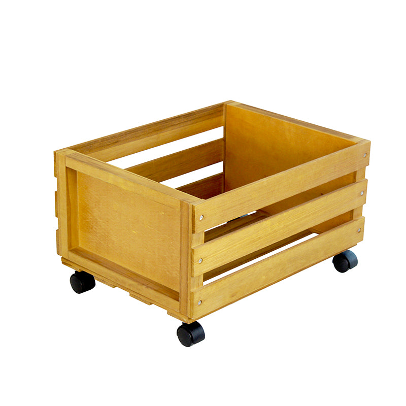 Wooden 12″ LP Vinyl Record Storage Crate on Wheels GK1259CDR