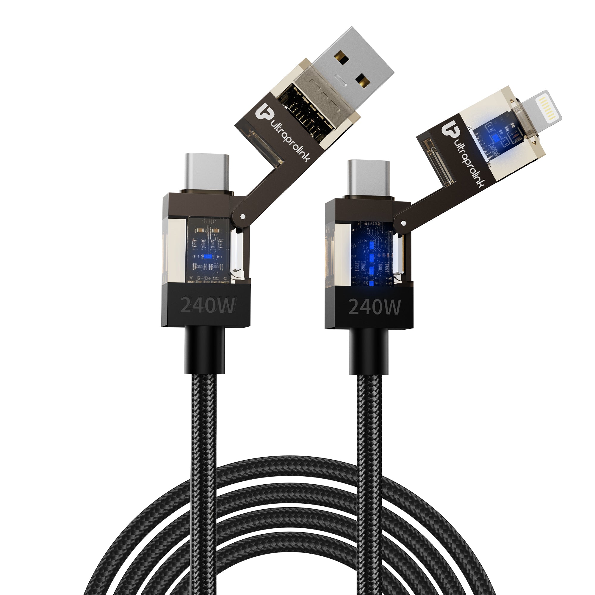 QuadLink 240 | 4-in-1 Ultra-Fast Sync & Charge Cable | UL1237BLK-0150