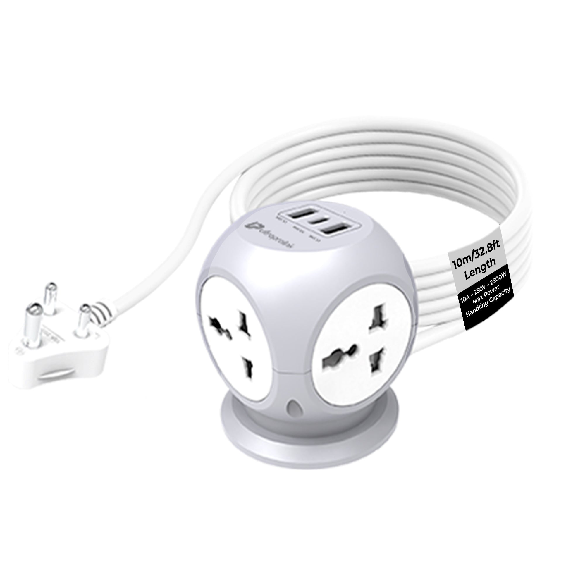 Power Qube PD20 7-in-1 Power Extension with QC3.0 & 20W PD UM1222WHT-1000