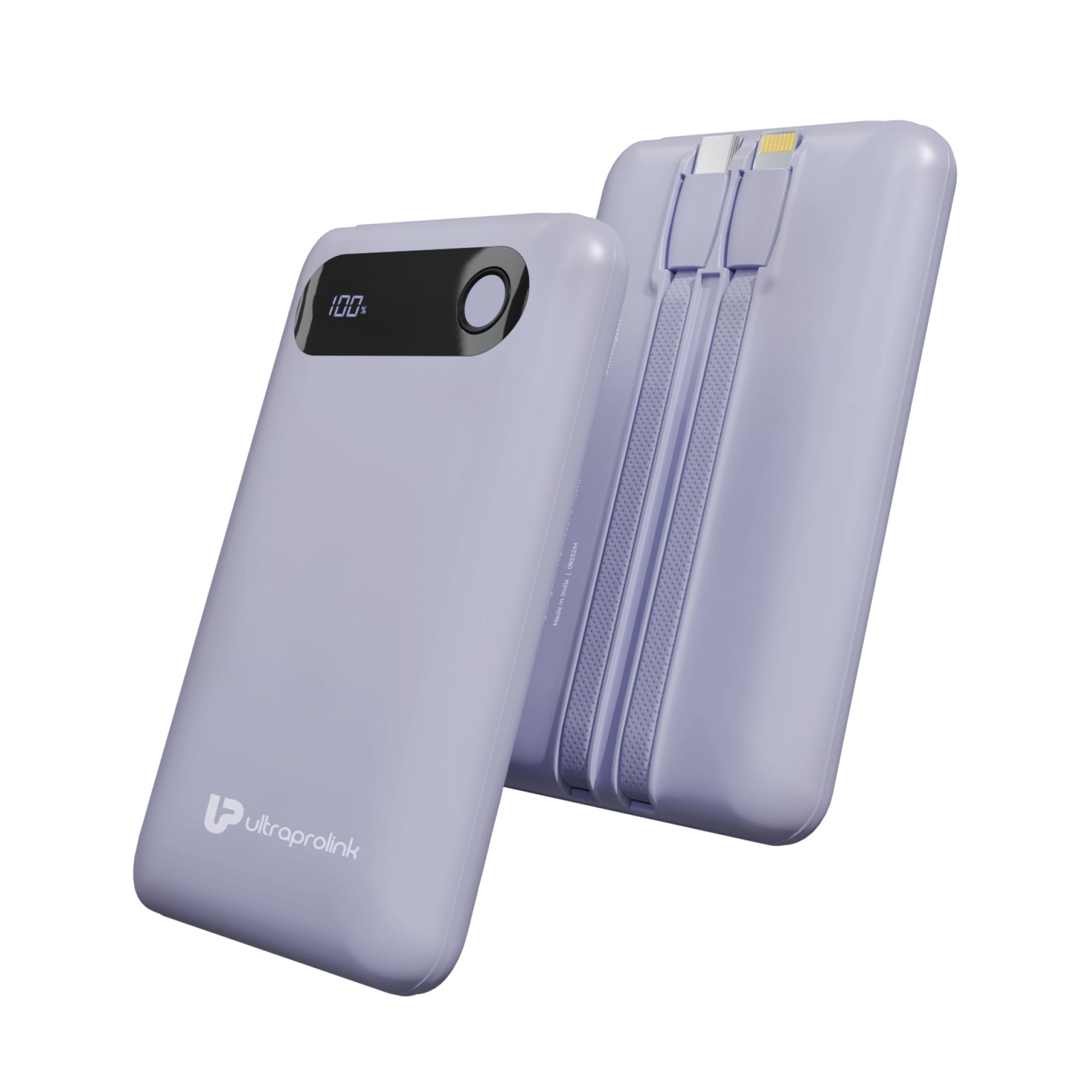 Handy pocket power bank with inbuilt iPhone and Type C cable
