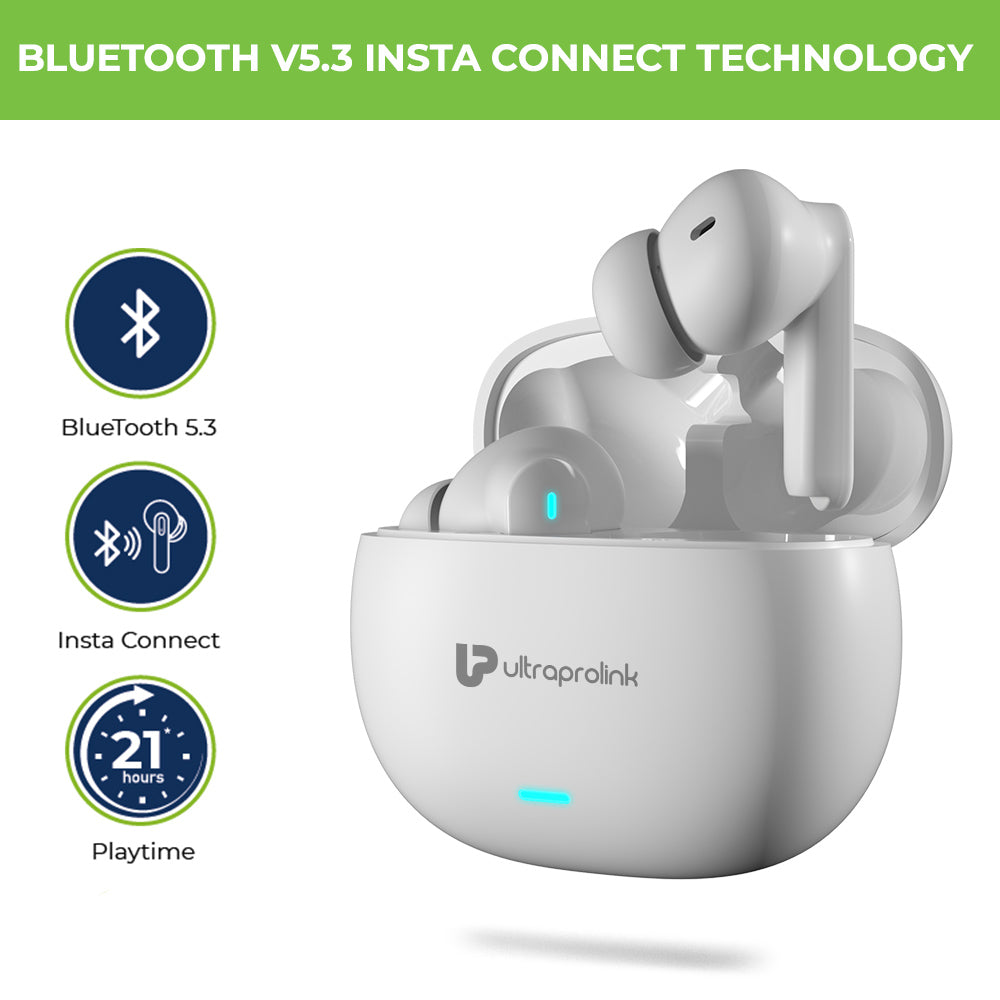 Wireless Earbuds White - In-Ear Headphones for Portable Audio