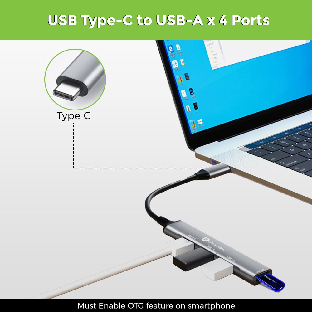 UltraProlink USB Type-c to USB-A x 4 Ports