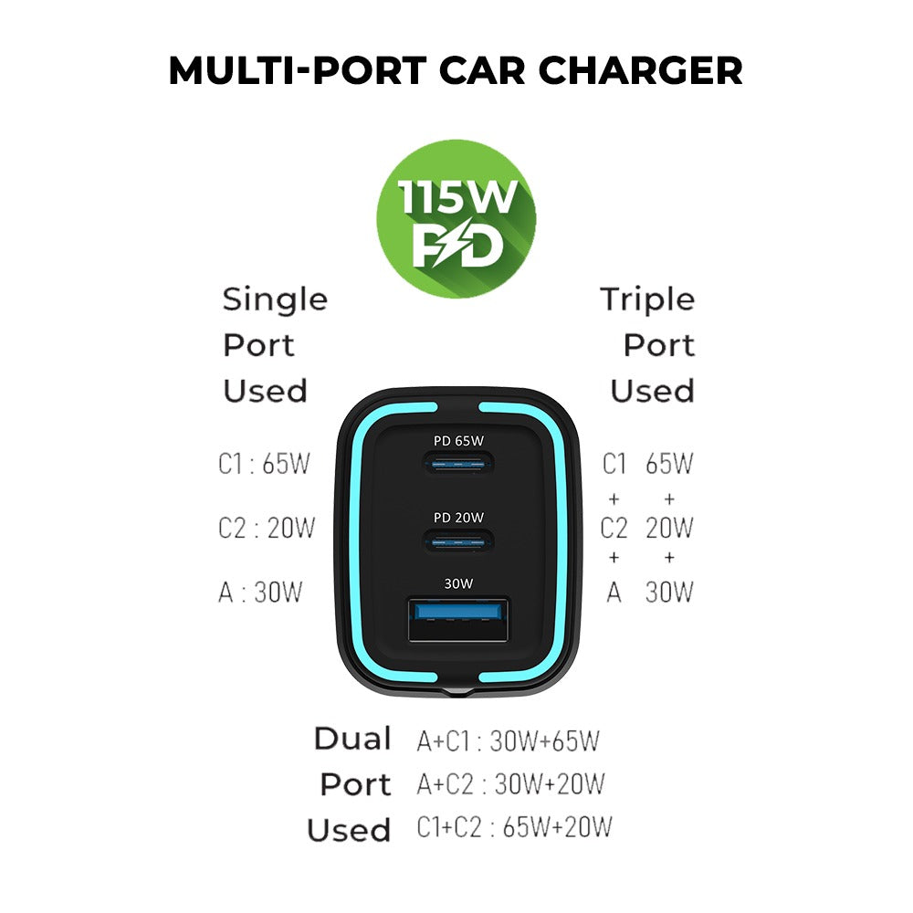 Mach 115 Multi Port Car Charger with USB Type C UM1105