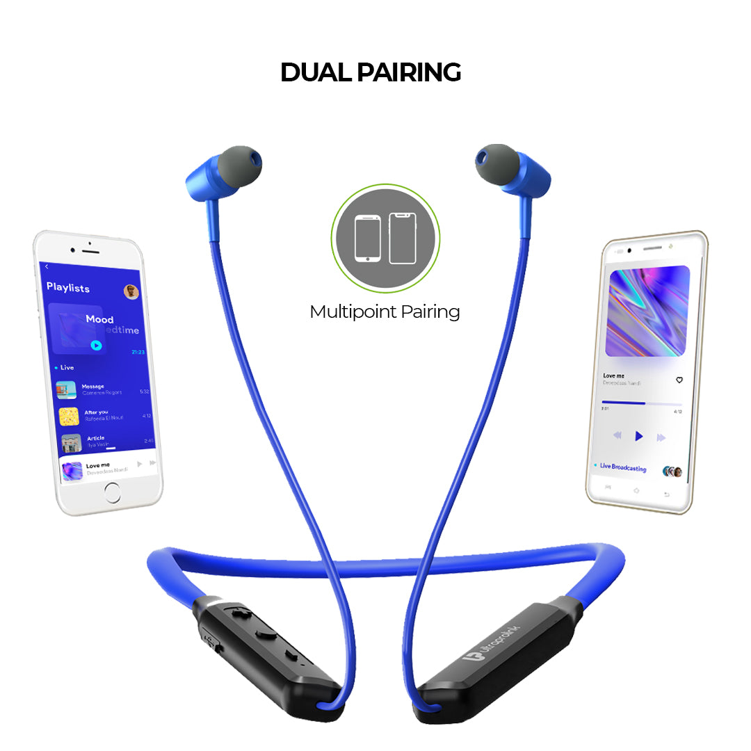 Wireless Neckband Earphone with multipoint pairing