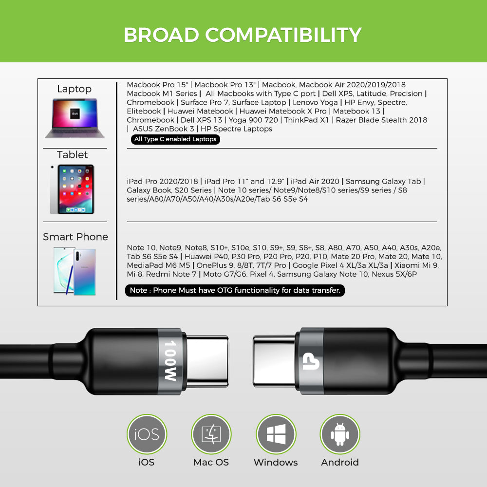 NyloKev 100W PD Type C to C Cable From UltraProlink