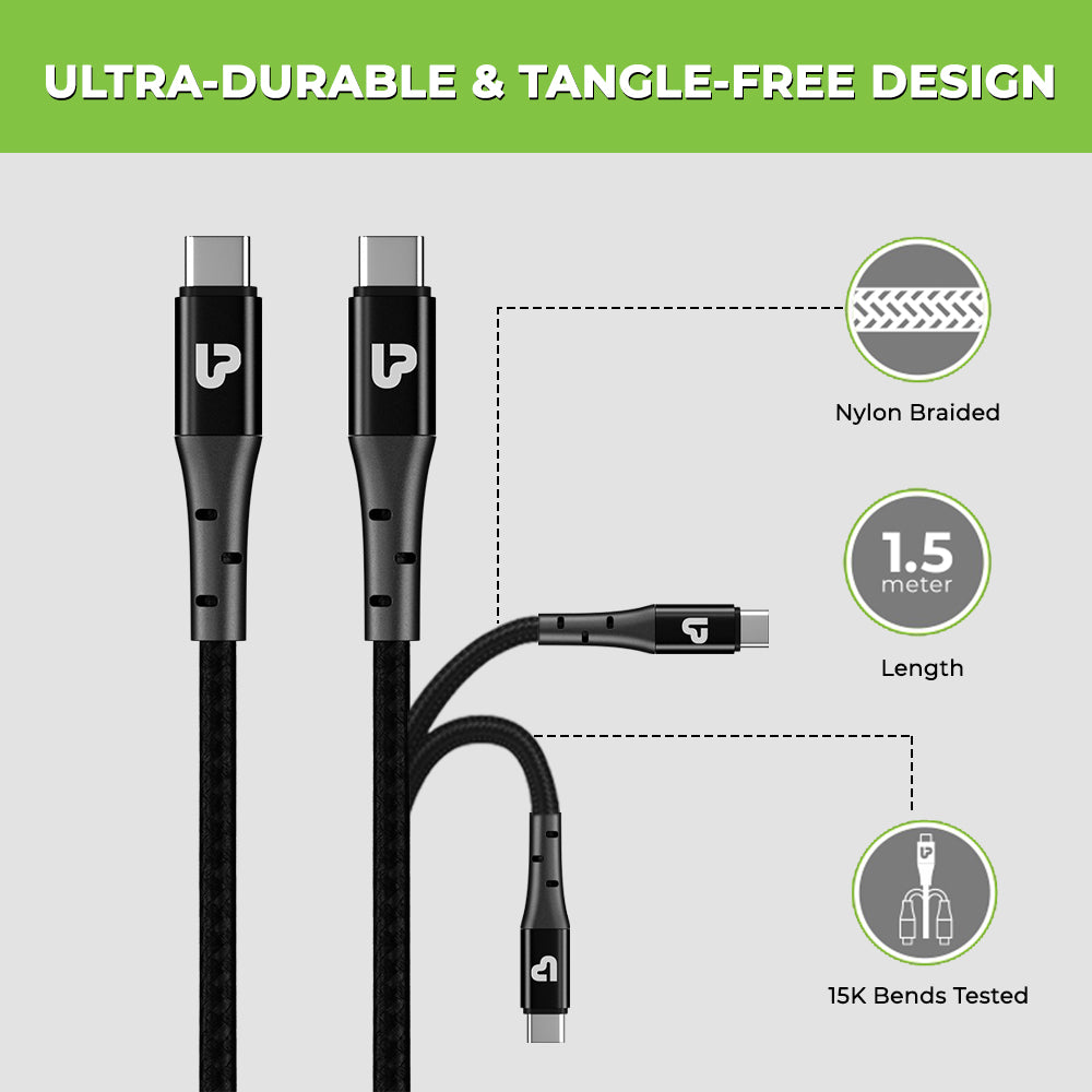 Ultra durable and tangle free data transfer cable