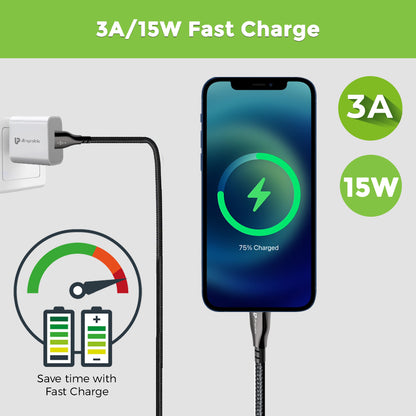 Zync Alloy Fast & Tough USB-A to Lightning Charging Cable UL1064