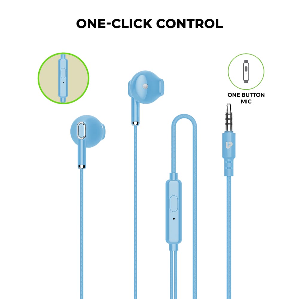 Pastels UM1130 Noise Isolation Hands free Earphones with Mic 1.2m