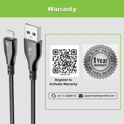 Zync Alloy Fast & Tough USB-A to Lightning Charging Cable UL1064