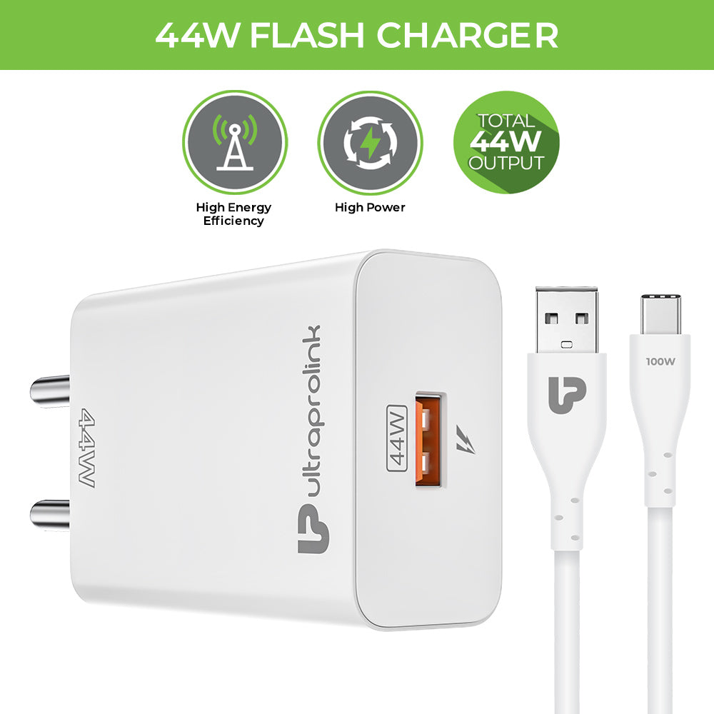 44W Multi Protocol Fast Travel Charger with 1m Cable UM1135 – UltraProlink