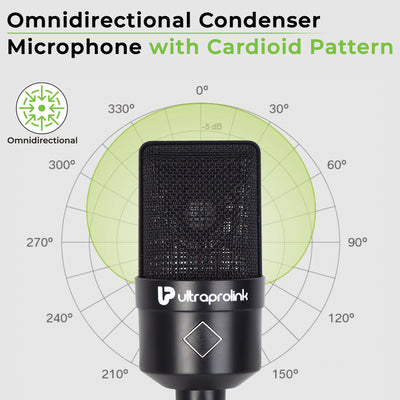On-Air Cardioid Condenser Microphone  with 2m Cable UM1220BLK