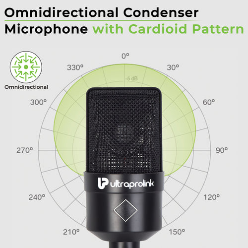 On-Air Cardioid Condenser Microphone  with 2m Cable UM1220BLK