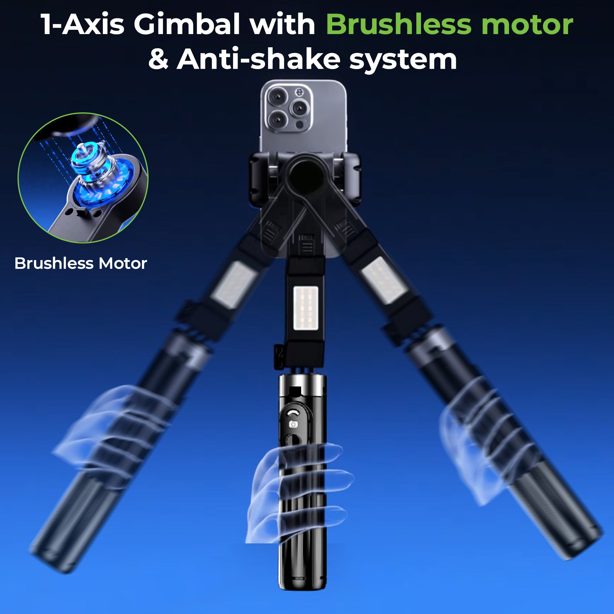 Snap-Z Pro 3in1 Gimbal-Selfie Stick & Extendible Quadripod UM1233